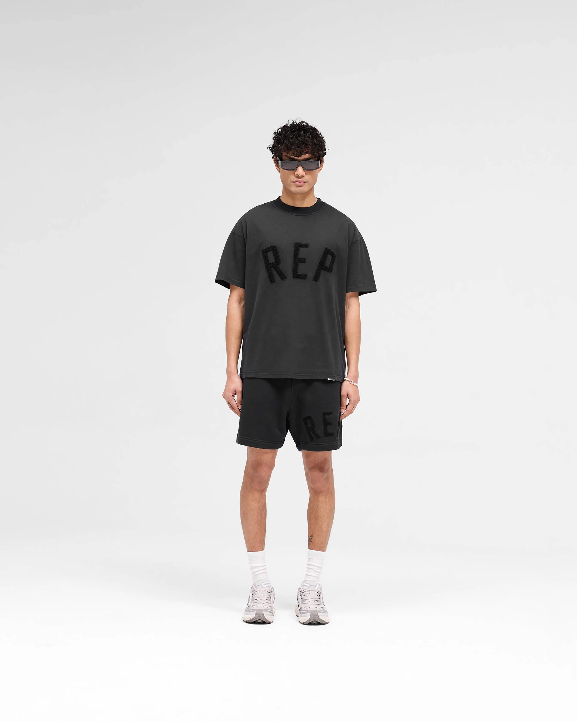 Rep Applique Shorts - Off Black - Image 8