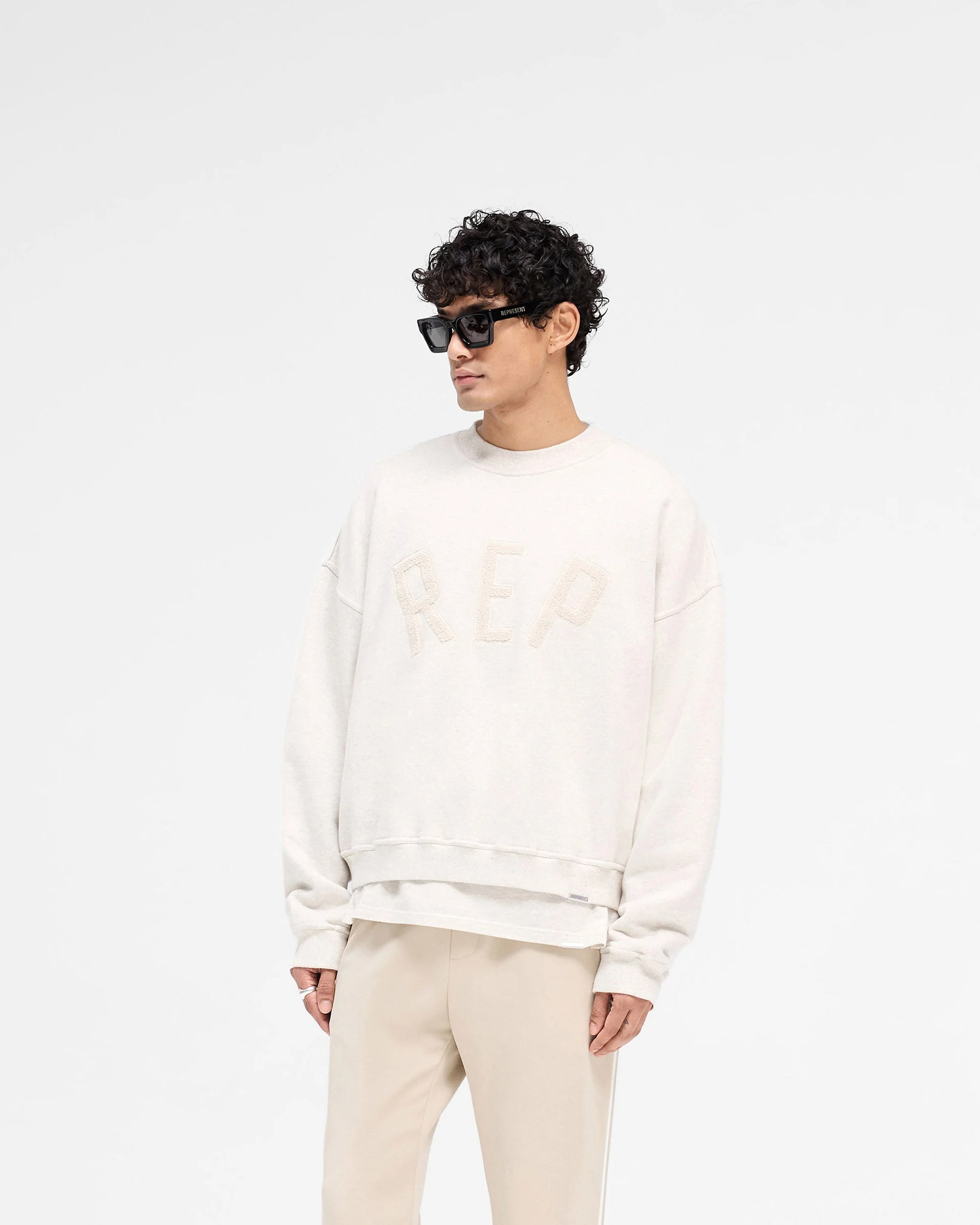 Rep Applique Sweater - Cream Marl - Image 2