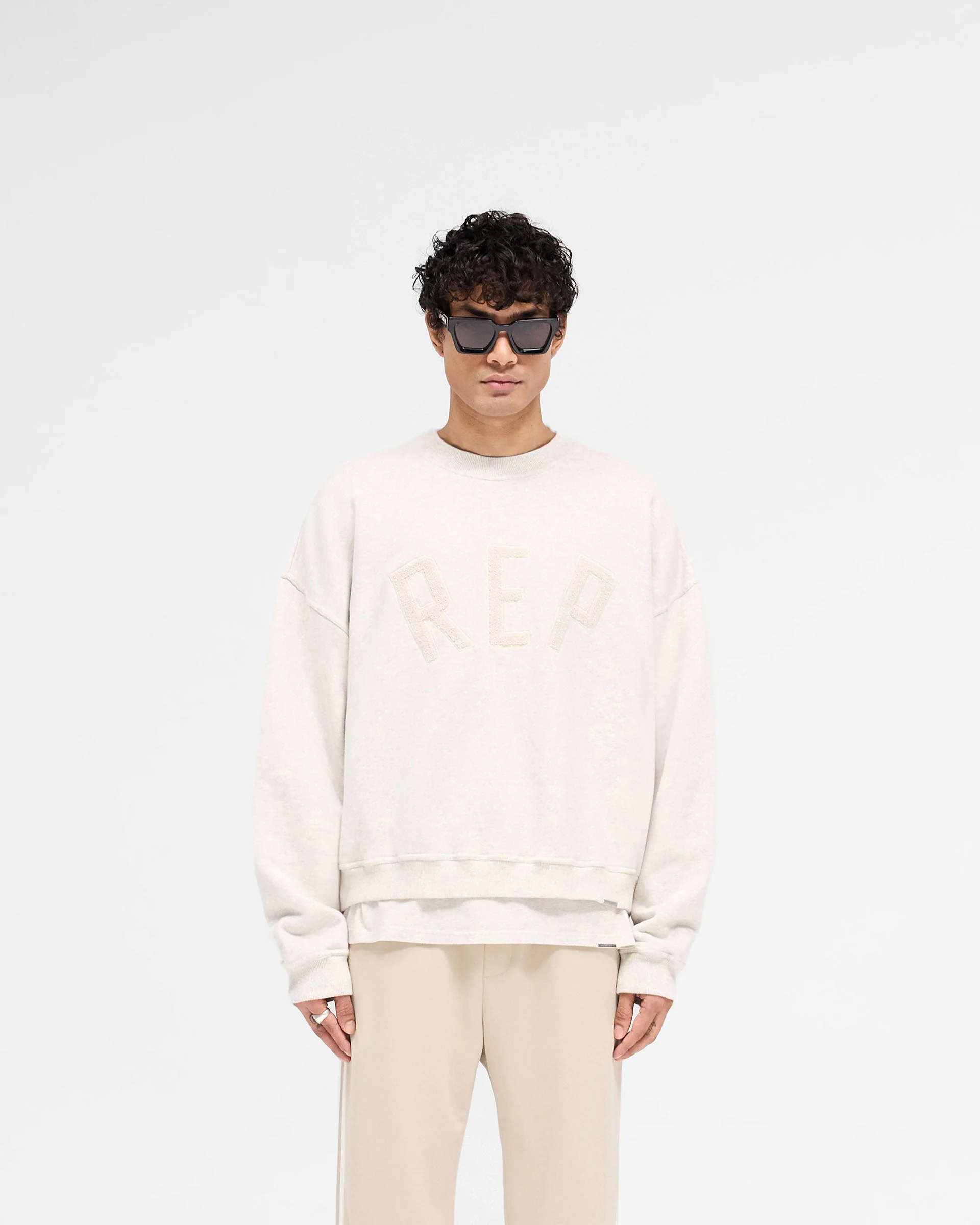 Rep Applique Sweater - Cream Marl - Image 3