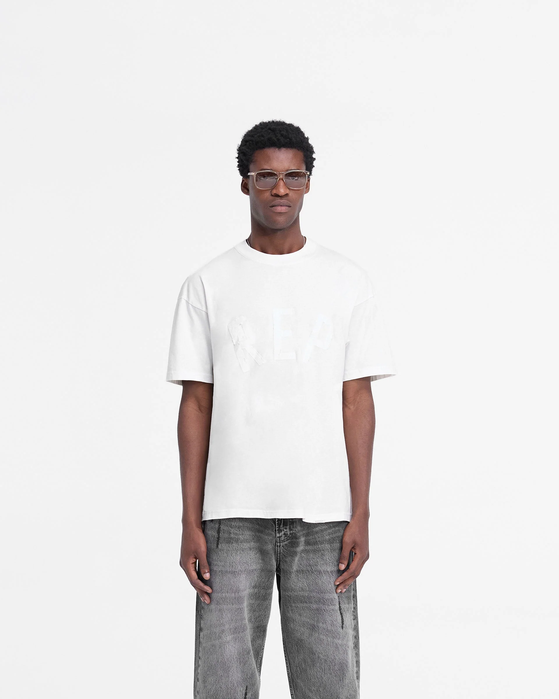Rep Applique T-Shirt - Flat White - Image 3