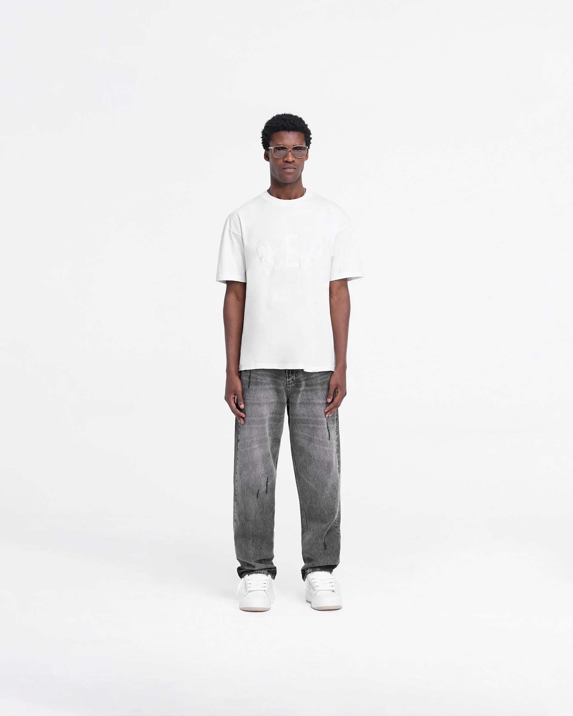 Rep Applique T-Shirt - Flat White - Image 5