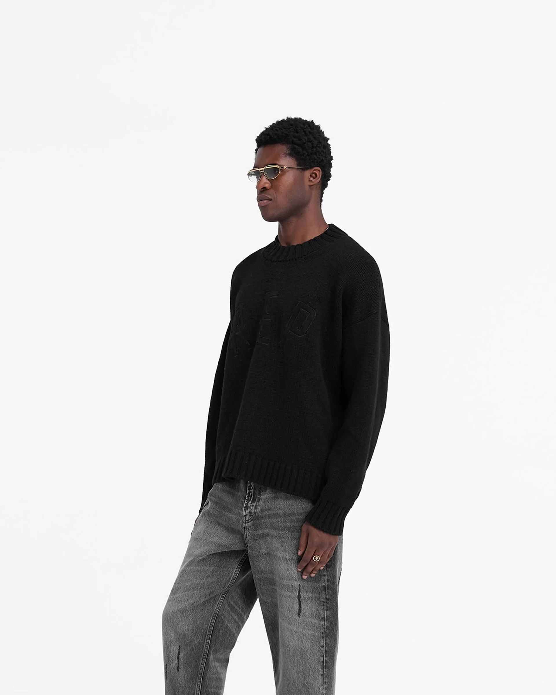 Rep Knit Jumper - Black - Image 2