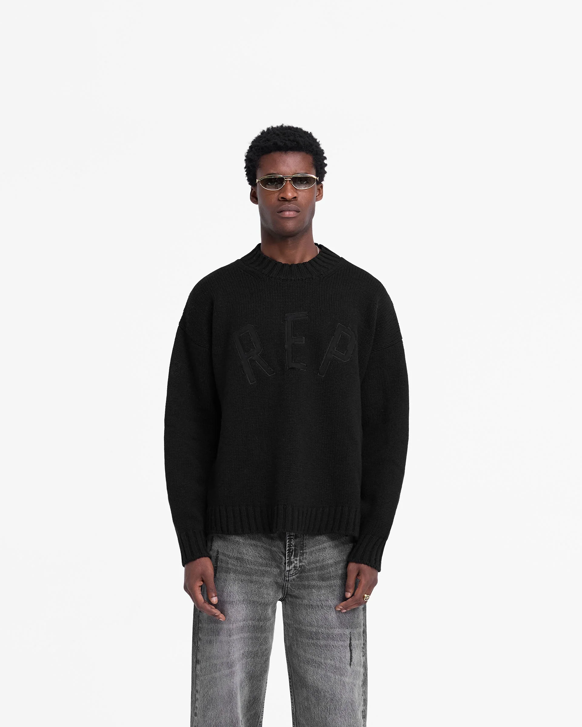 Rep Knit Jumper - Black - Image 3