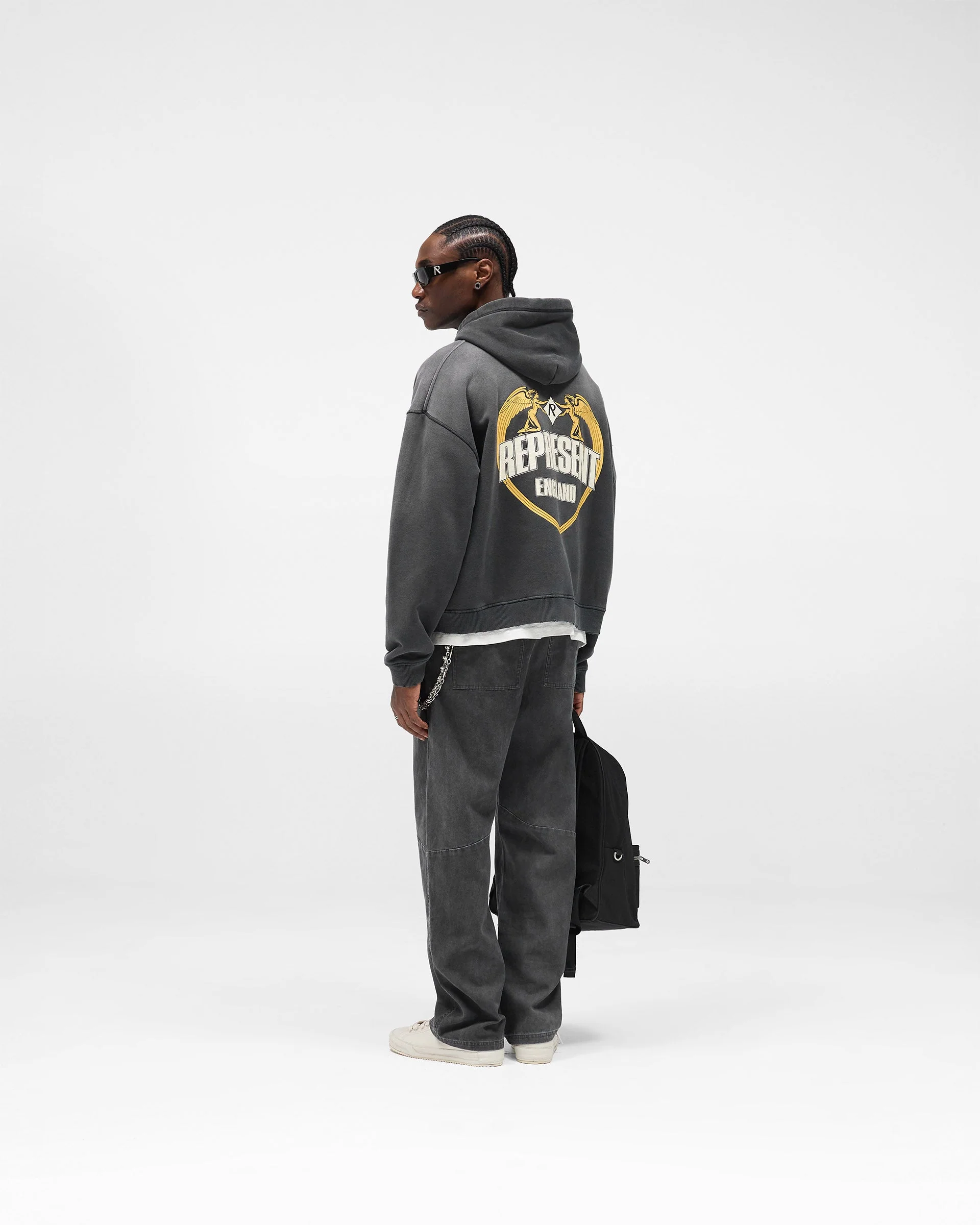 Represent Angel Border Hoodie - Stained Black - Image 11
