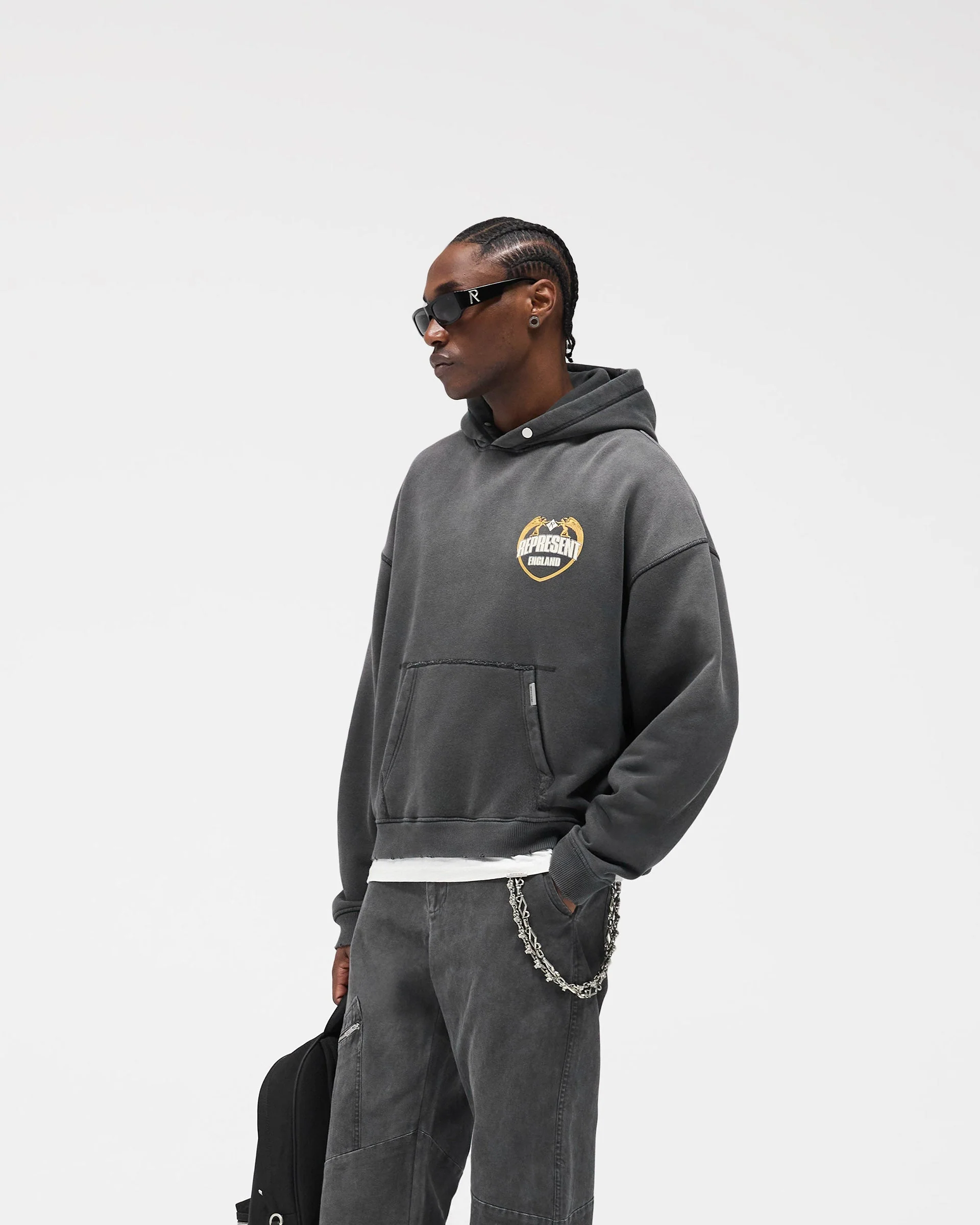 Represent Angel Border Hoodie - Stained Black - Image 4