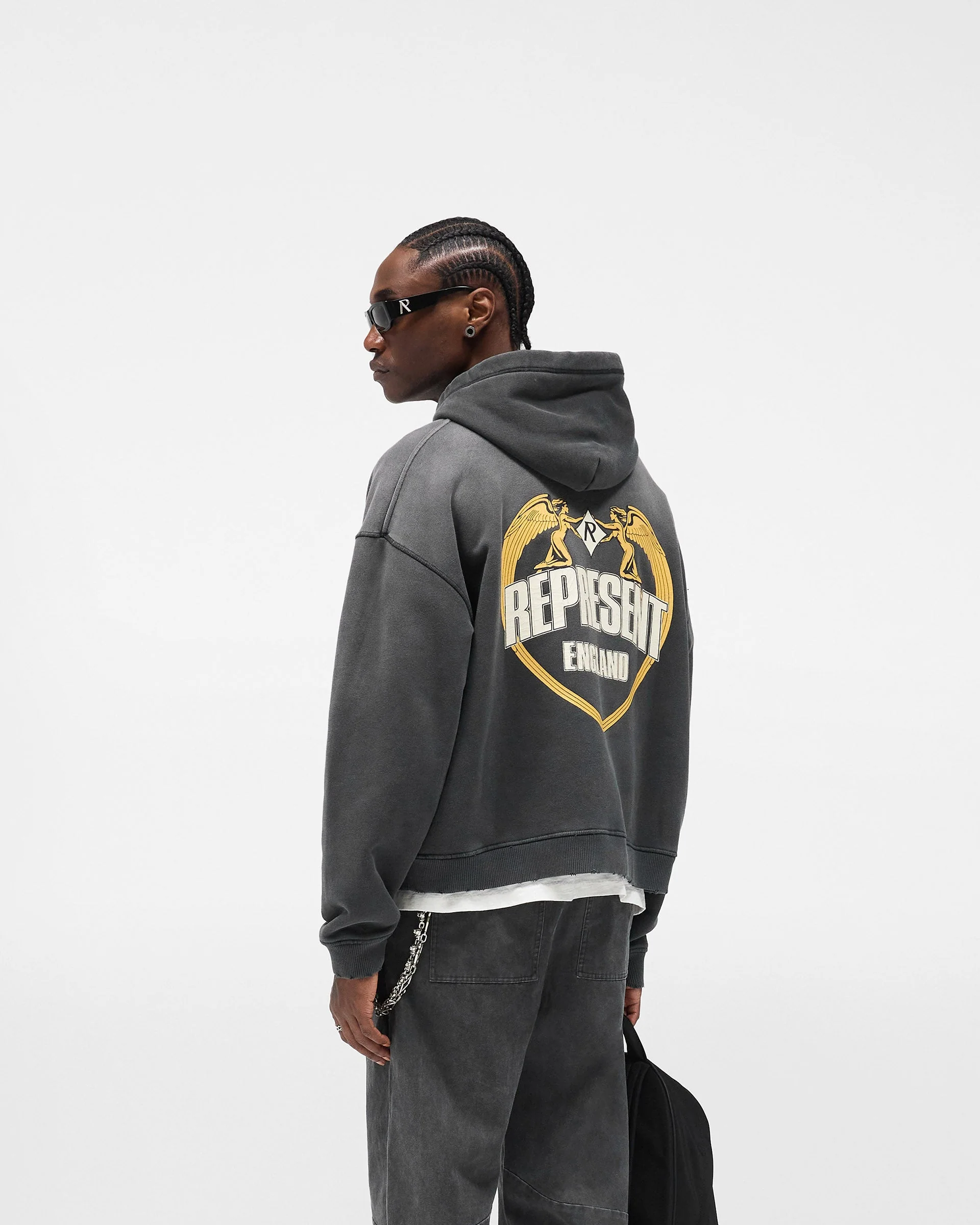 Represent Angel Border Hoodie - Stained Black - Image 6