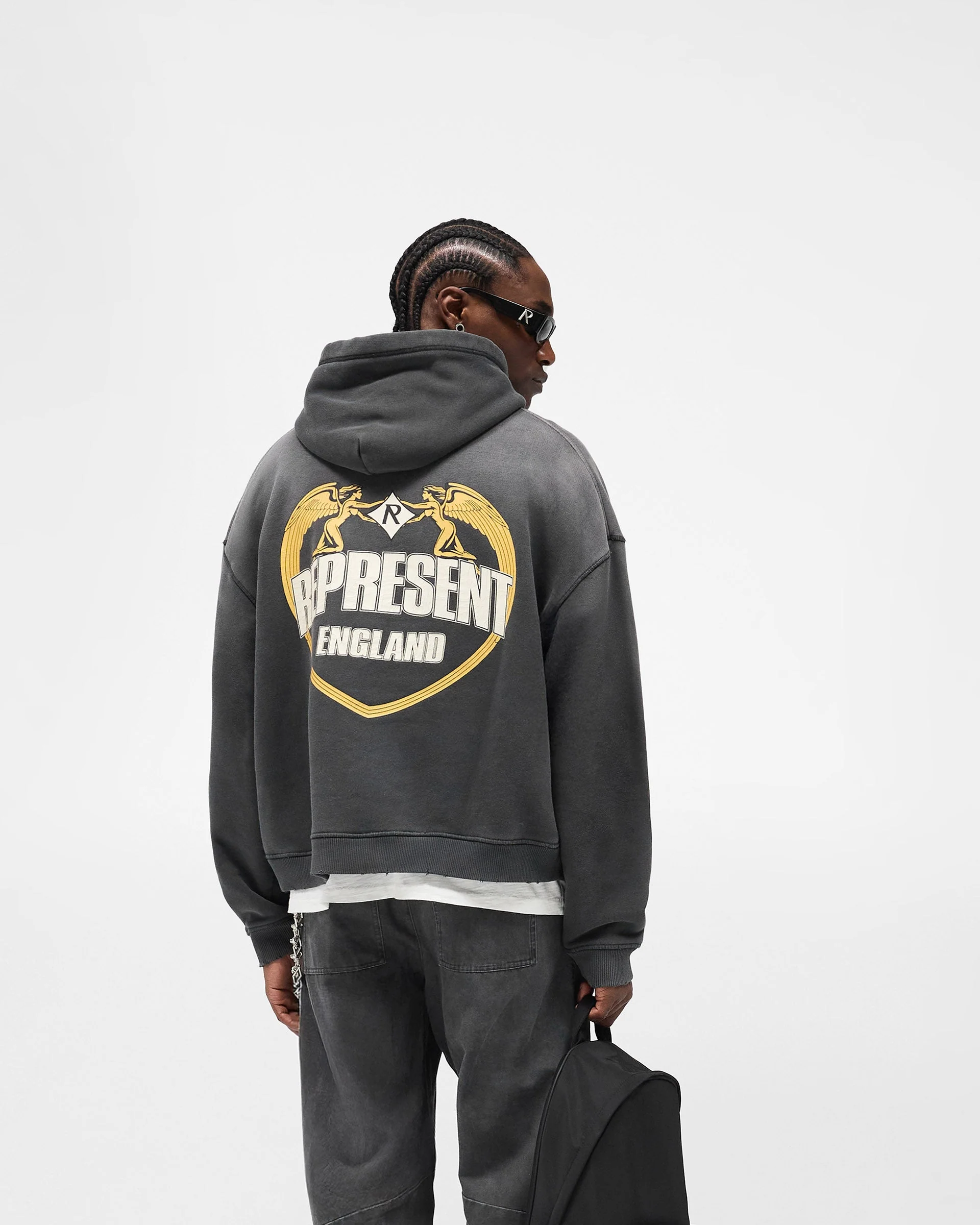 Represent Angel Border Hoodie - Stained Black - Image 7