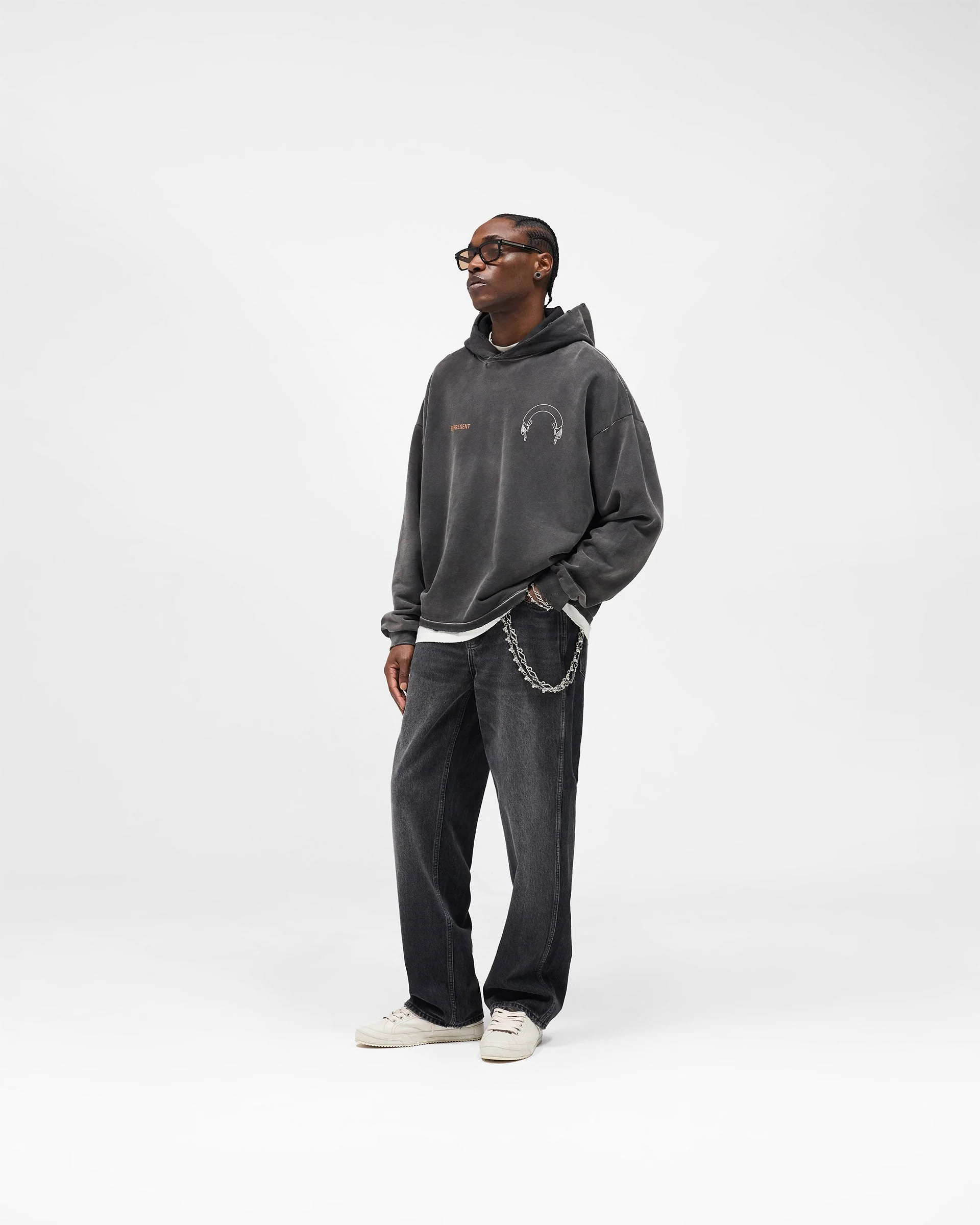 Represent Banner Hoodie - Stained Black - Image 9