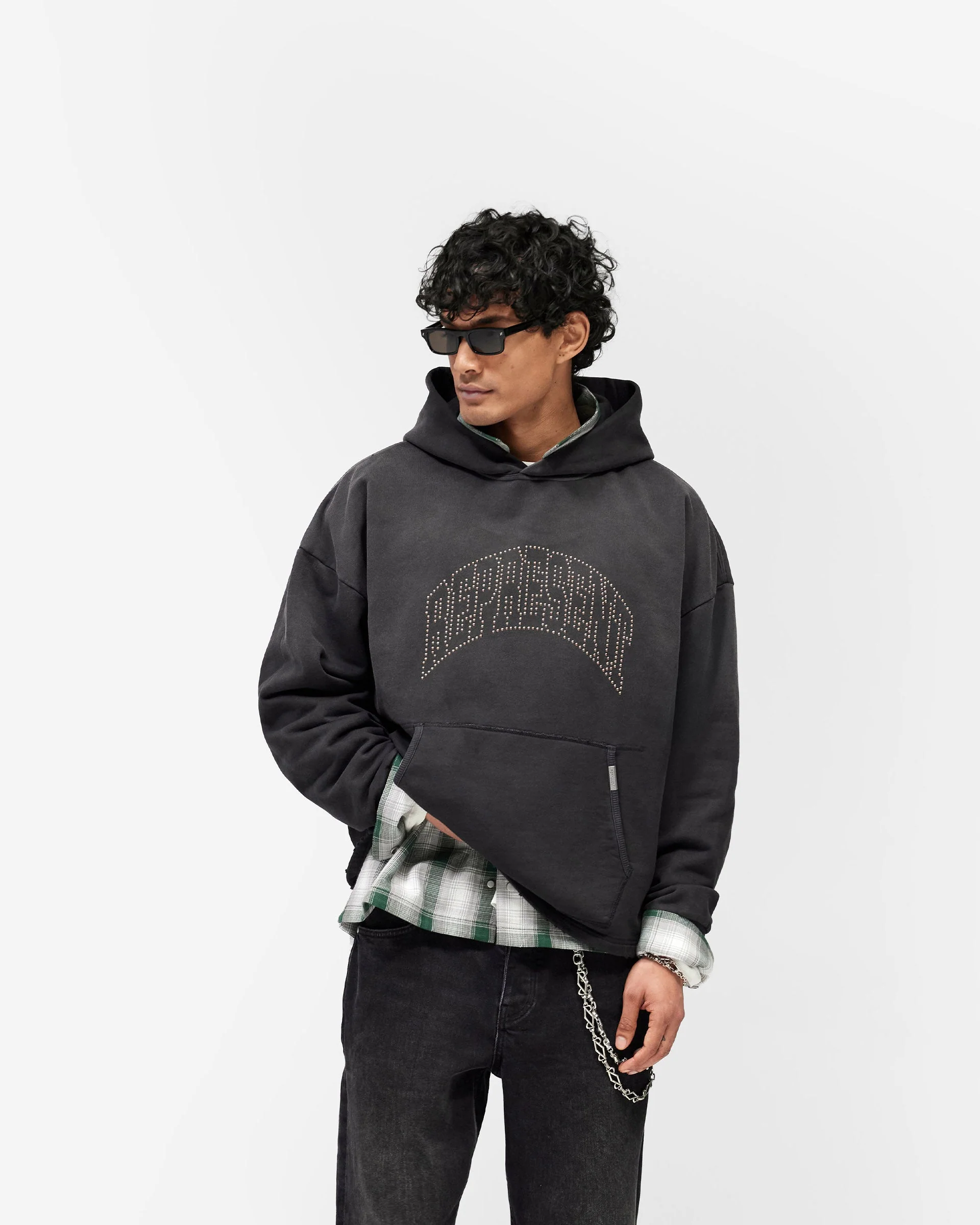 Represent Embellished Hoodie - Stained Black - Image 2