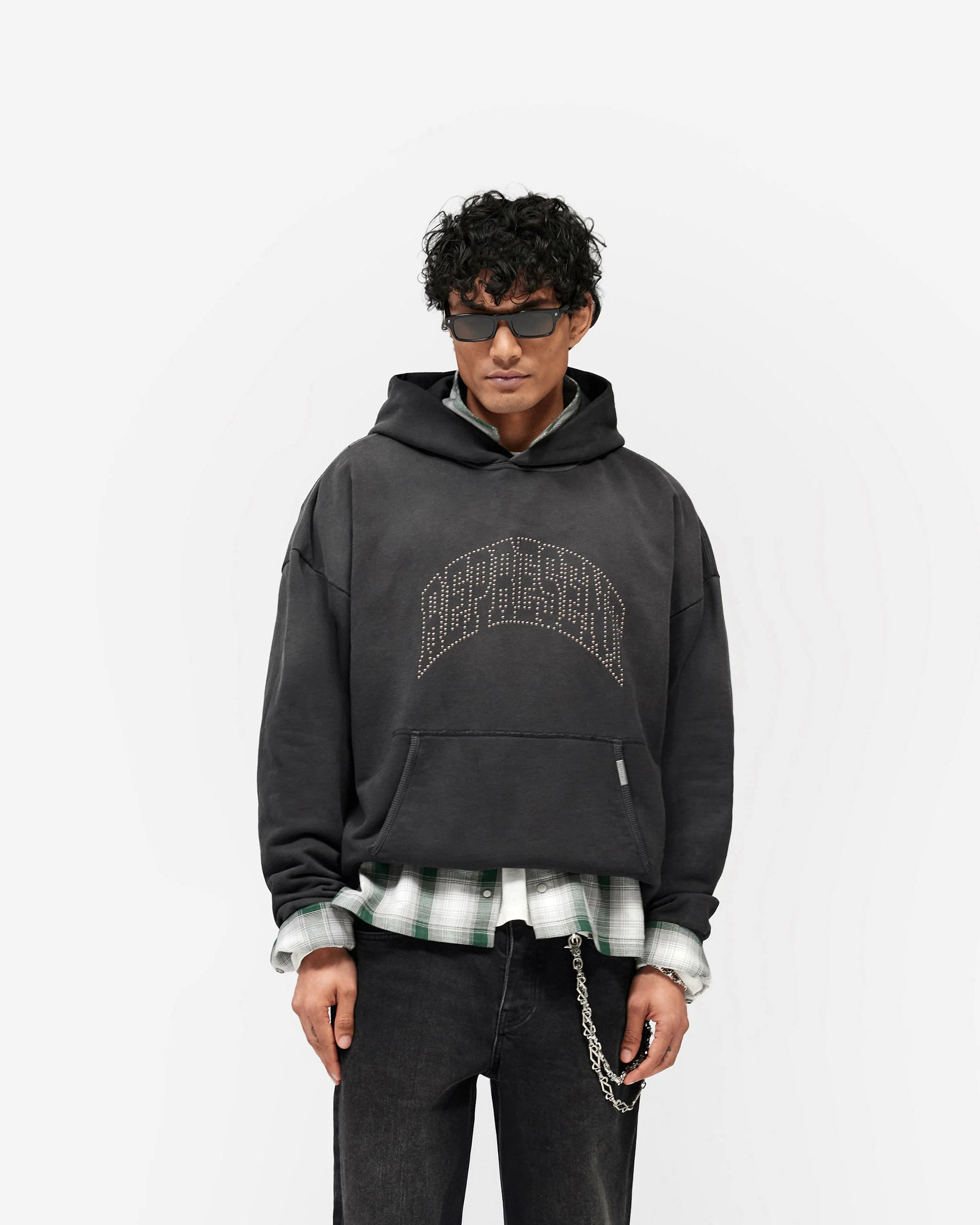 Represent Embellished Hoodie - Stained Black - Image 3