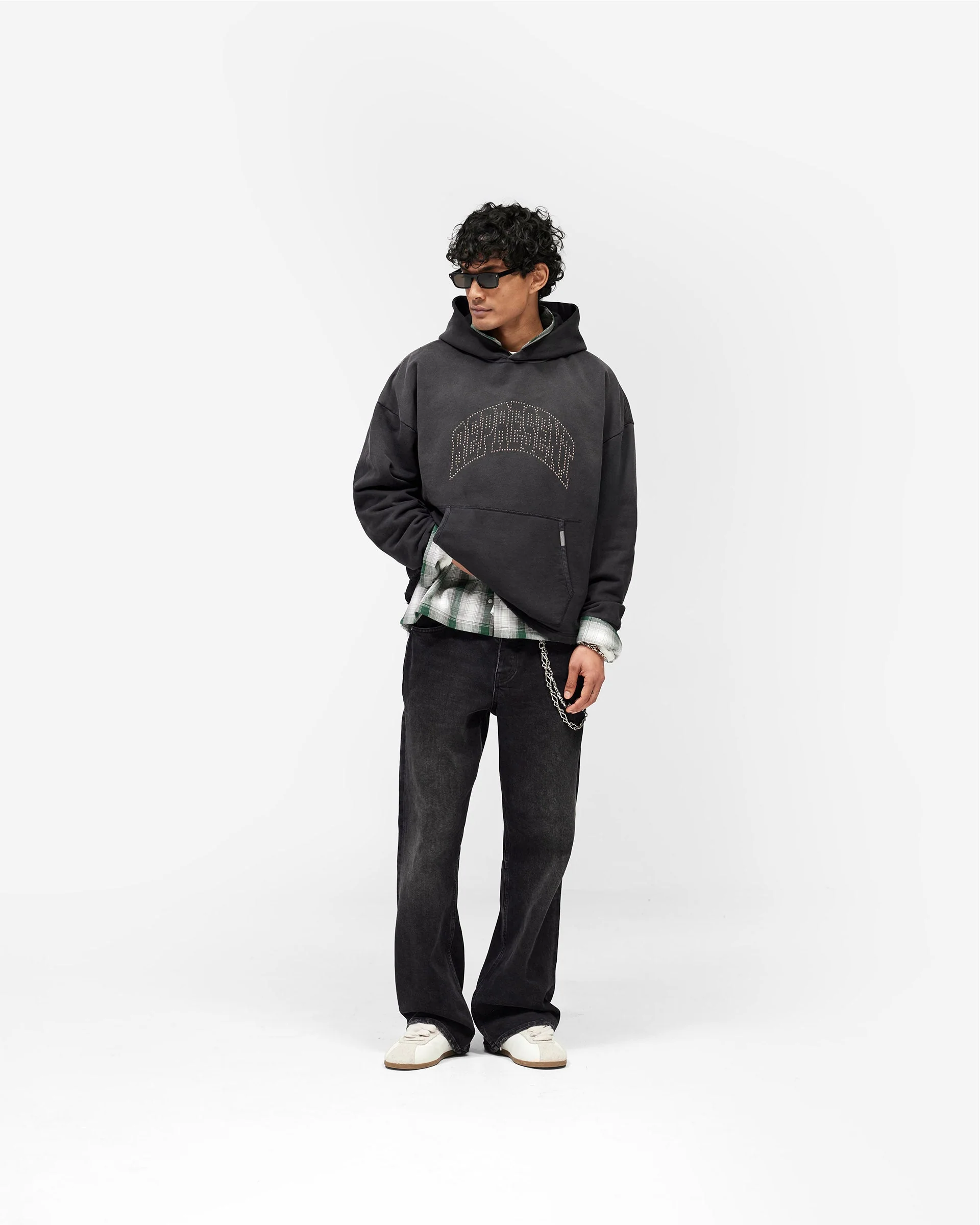 Represent Embellished Hoodie - Stained Black - Image 8