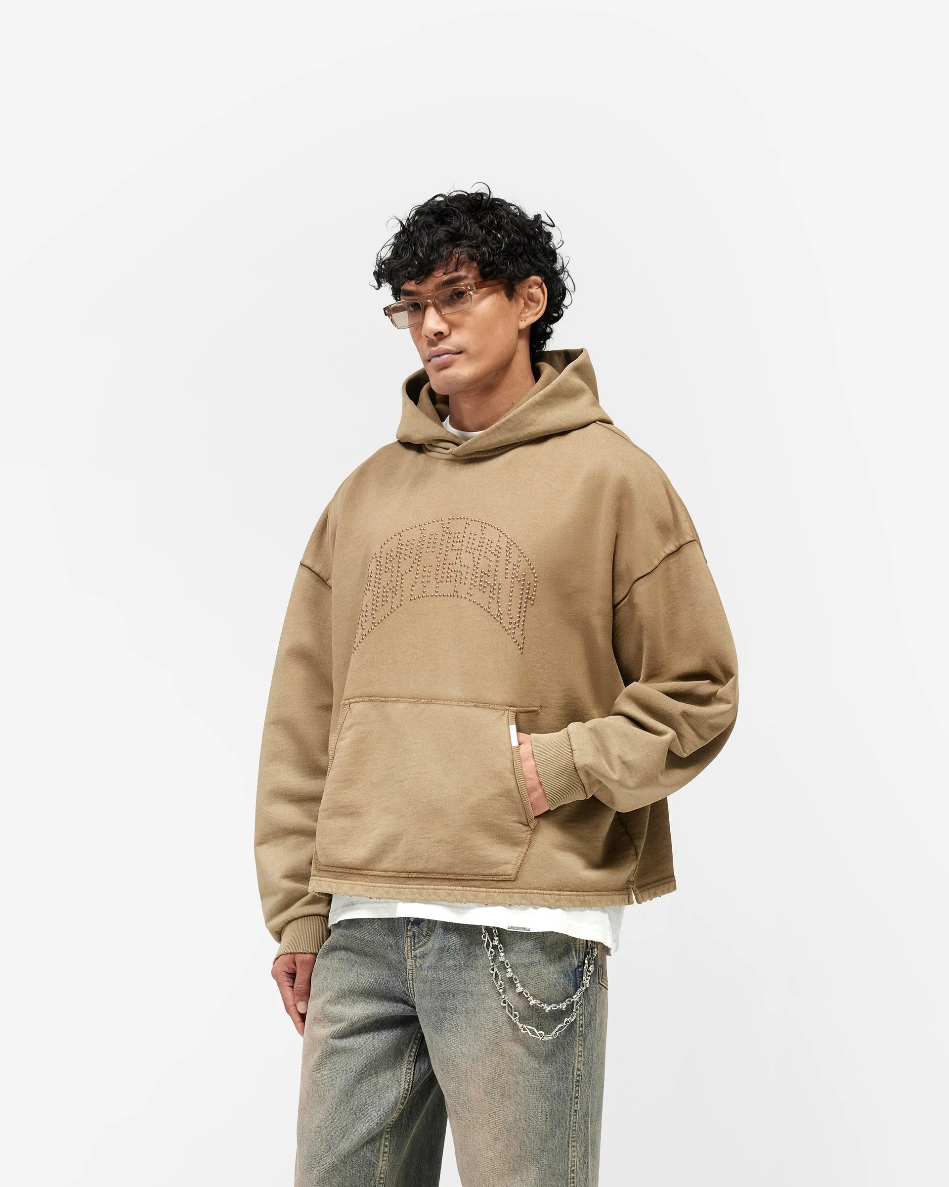 Represent Embellished Hoodie - Vintage Khaki - Image 2