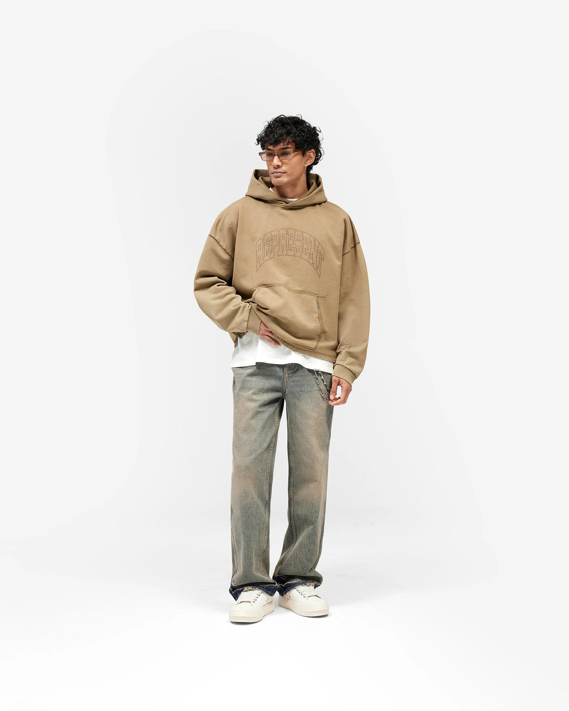 Represent Embellished Hoodie - Vintage Khaki - Image 6