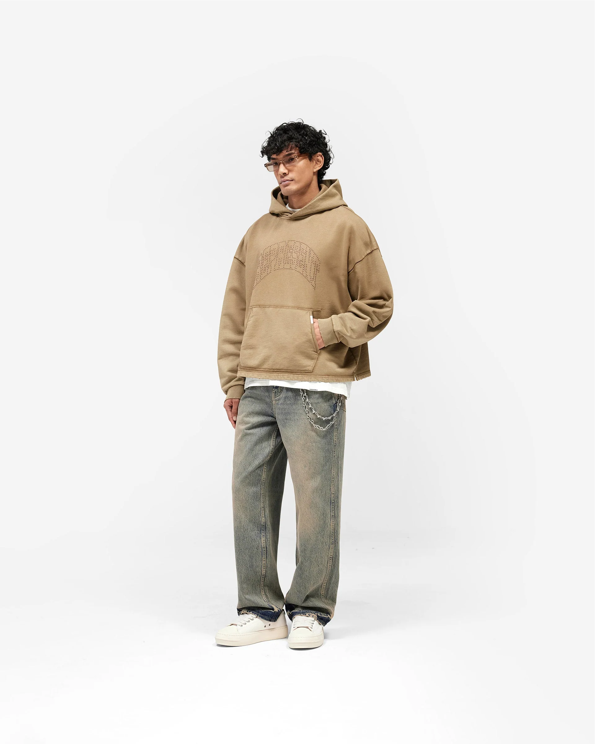 Represent Embellished Hoodie - Vintage Khaki - Image 7