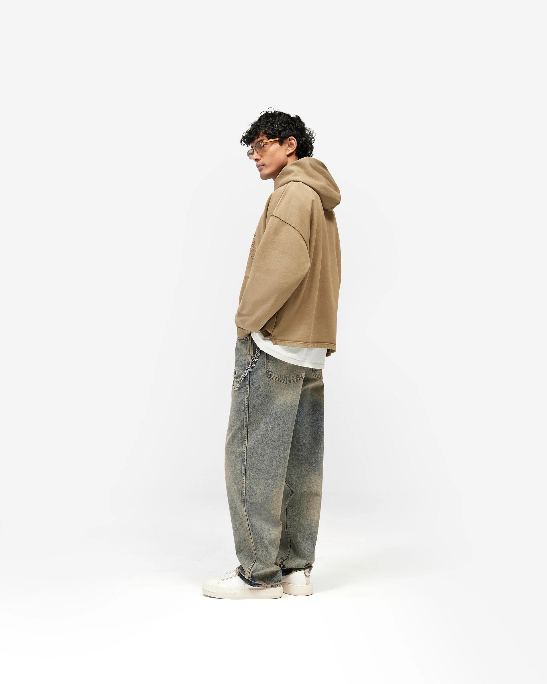 Represent Embellished Hoodie - Vintage Khaki - Image 8