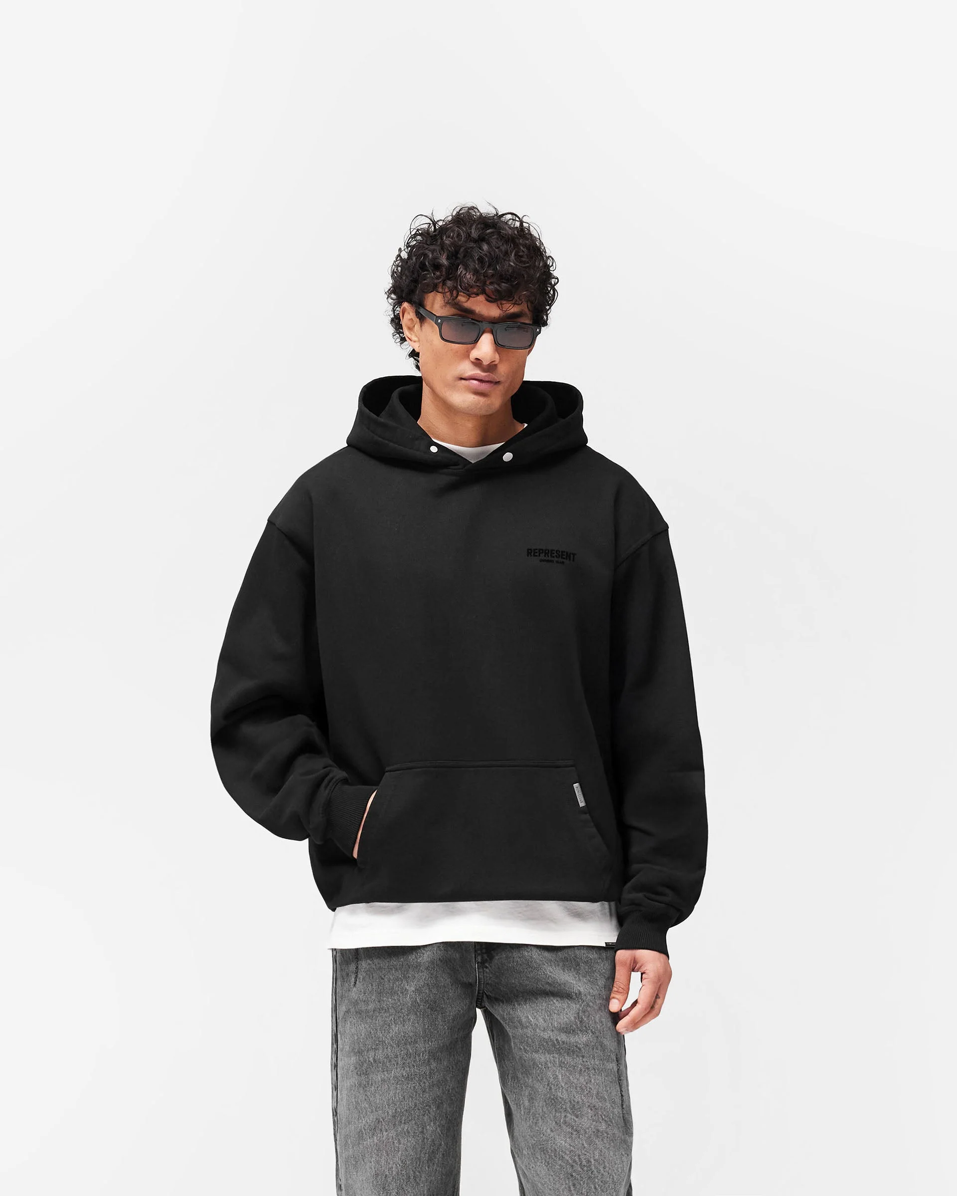 Represent Owners Club Flocked Hoodie - Black - Image 3