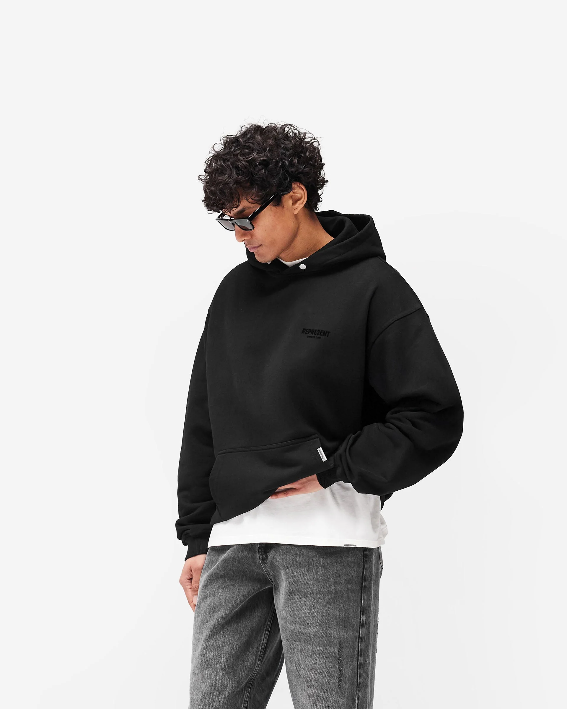 Represent Owners Club Flocked Hoodie - Black - Image 4