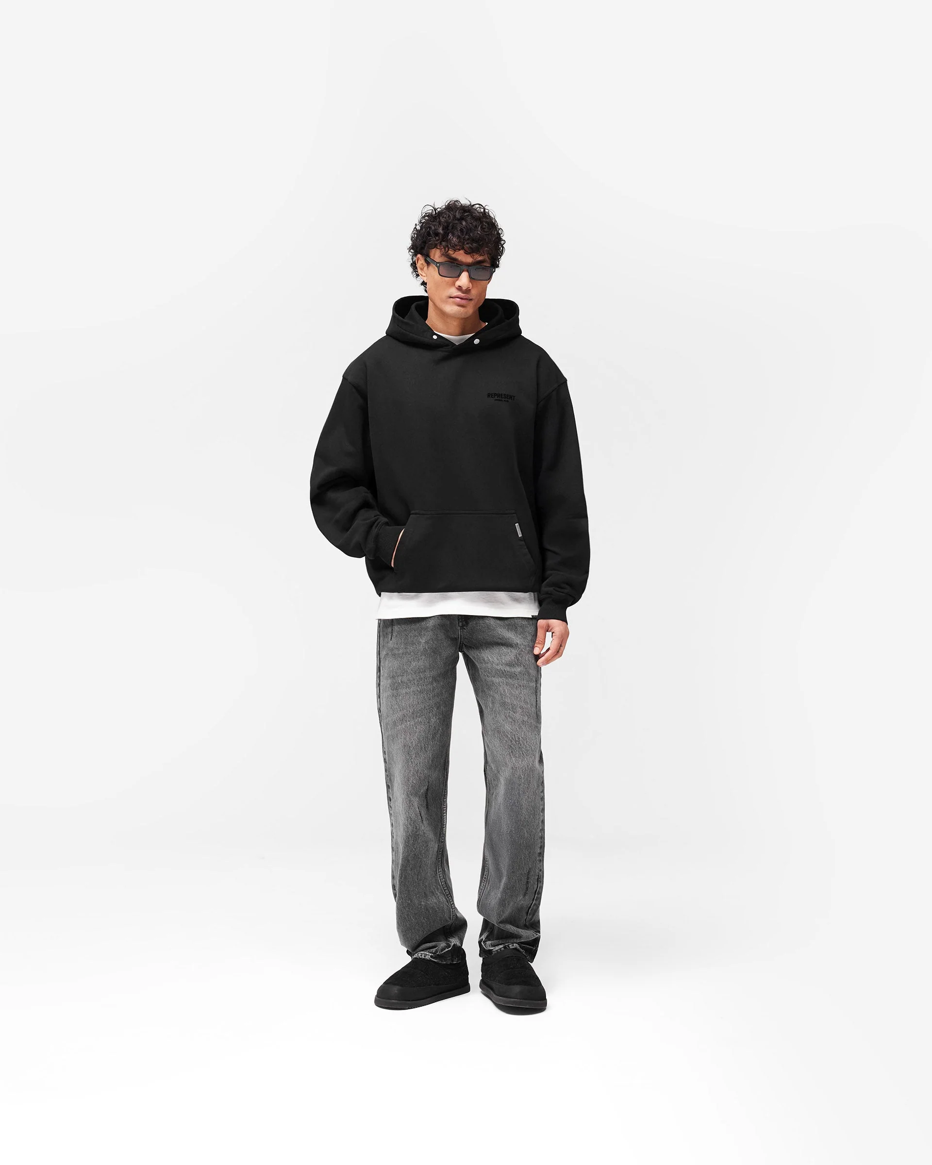 Represent Owners Club Flocked Hoodie - Black - Image 6