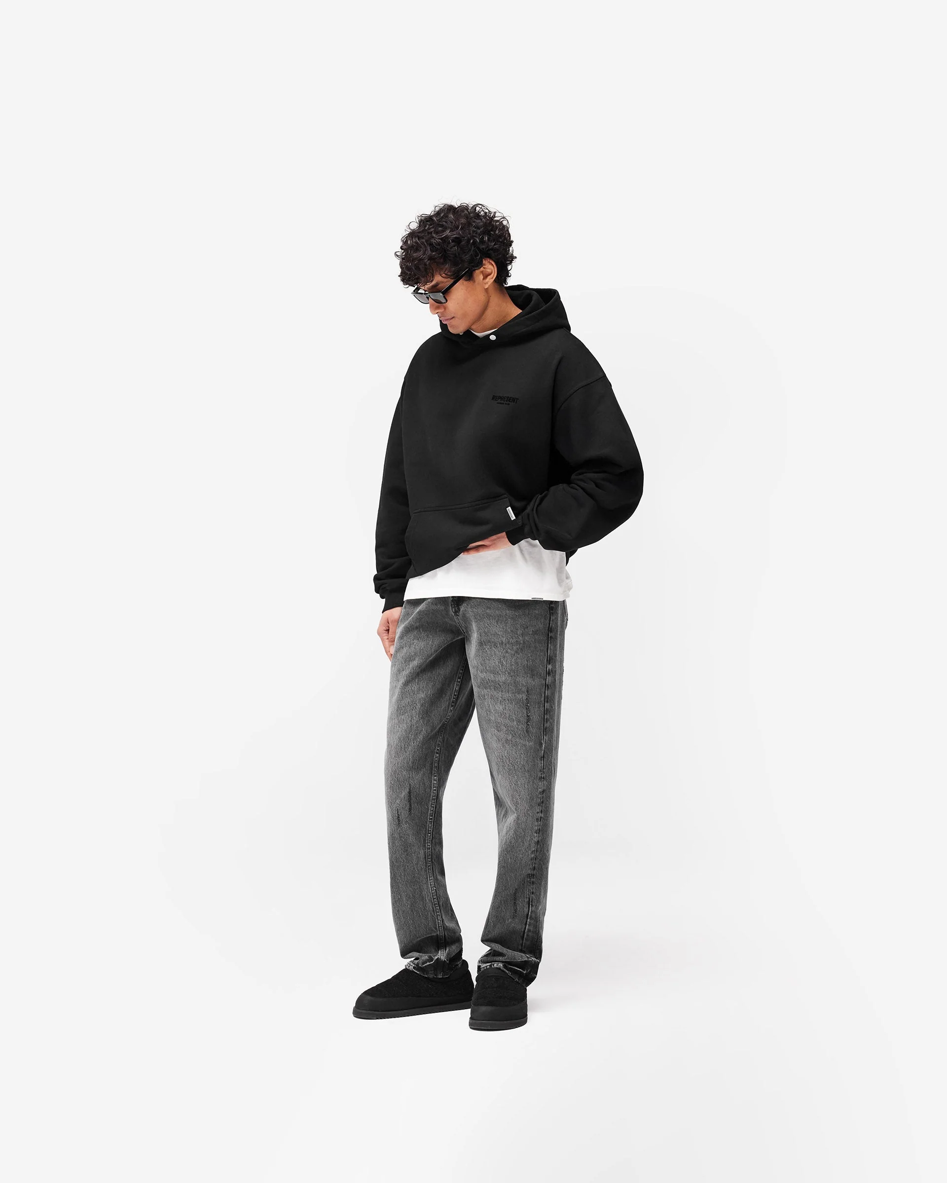 Represent Owners Club Flocked Hoodie - Black - Image 7