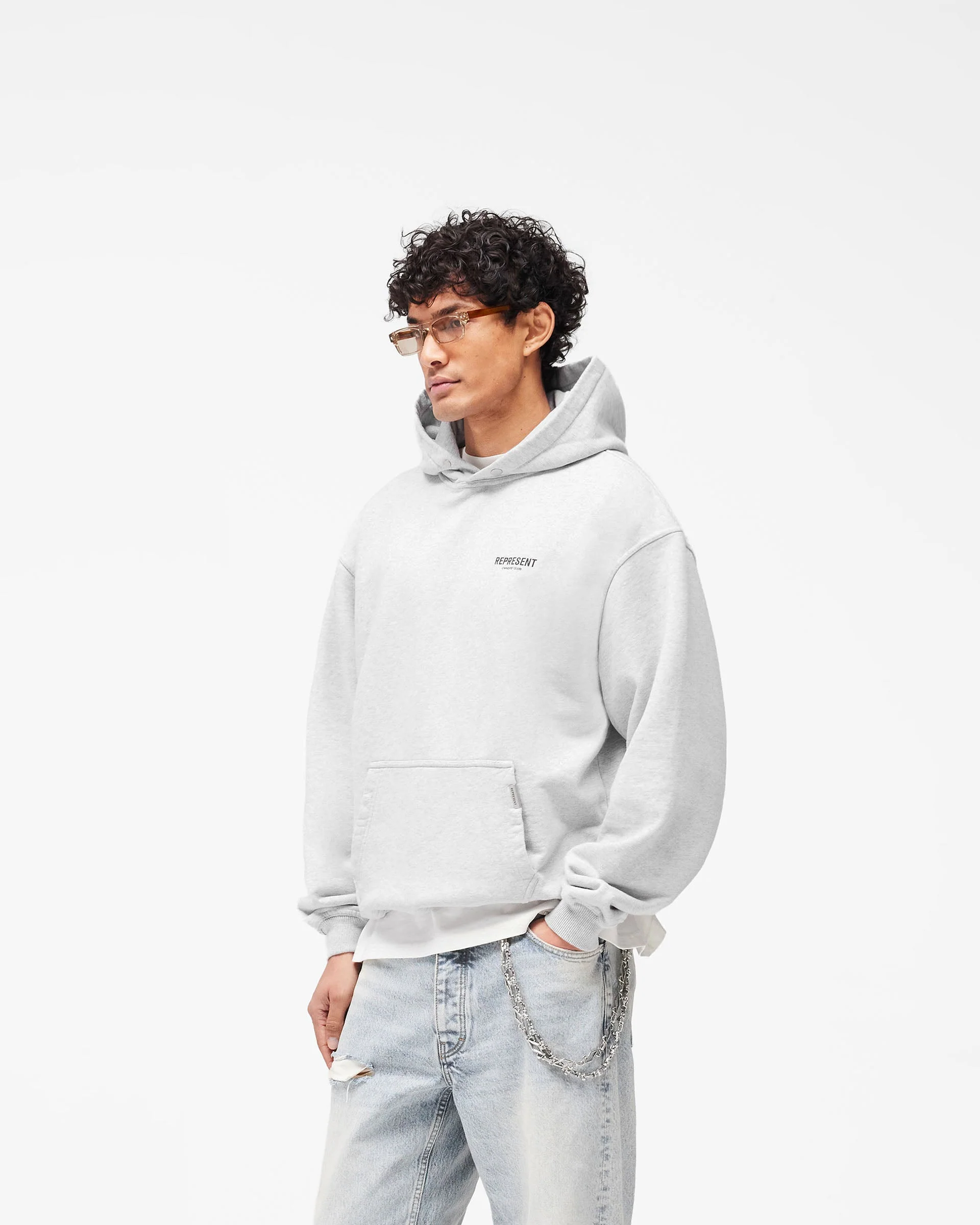 Represent Owners Club Hoodie - Ash Grey - Image 4