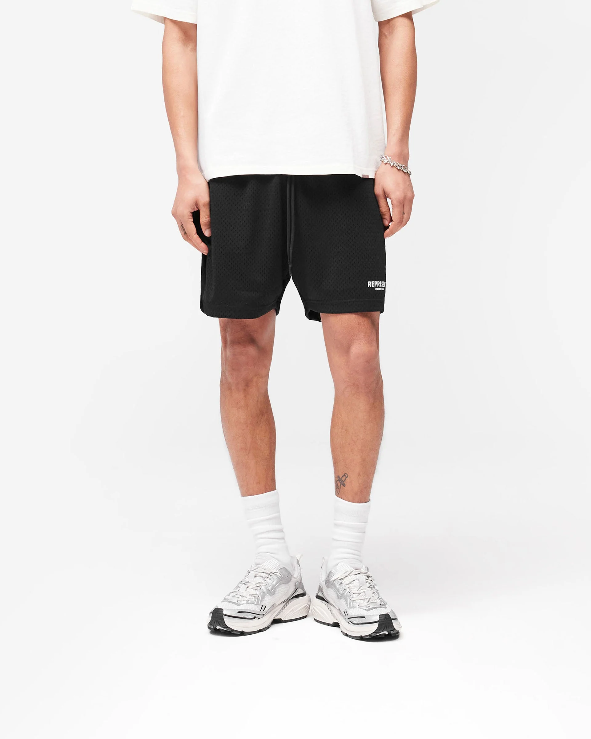 Represent Owners Club Mesh Shorts - Black - Image 3