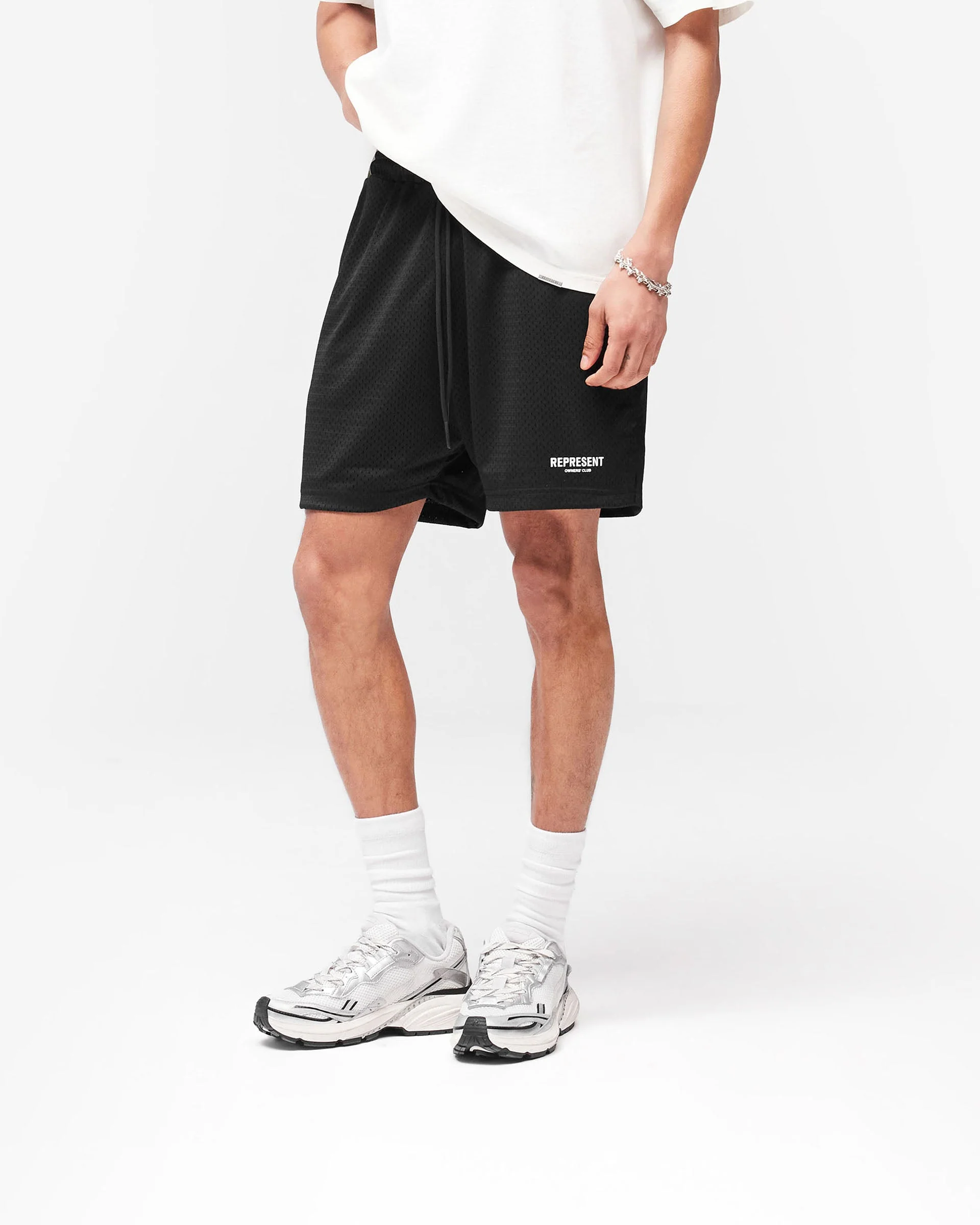 Represent Owners Club Mesh Shorts - Black - Image 4