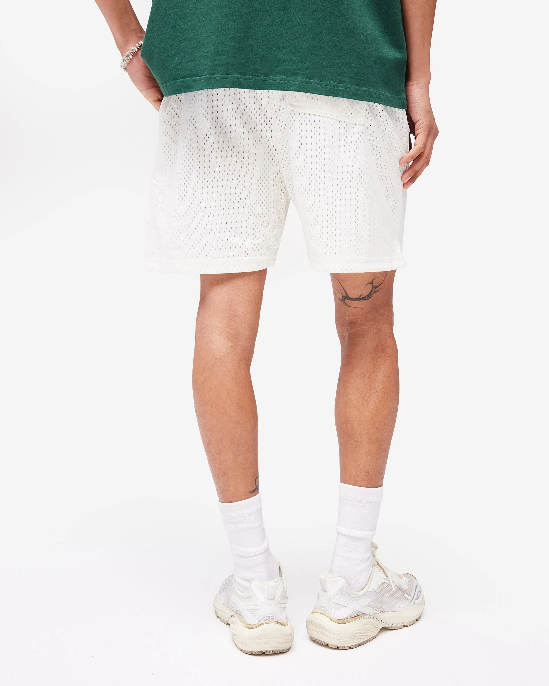 Represent Owners Club Mesh Shorts - Flat White - Image 4