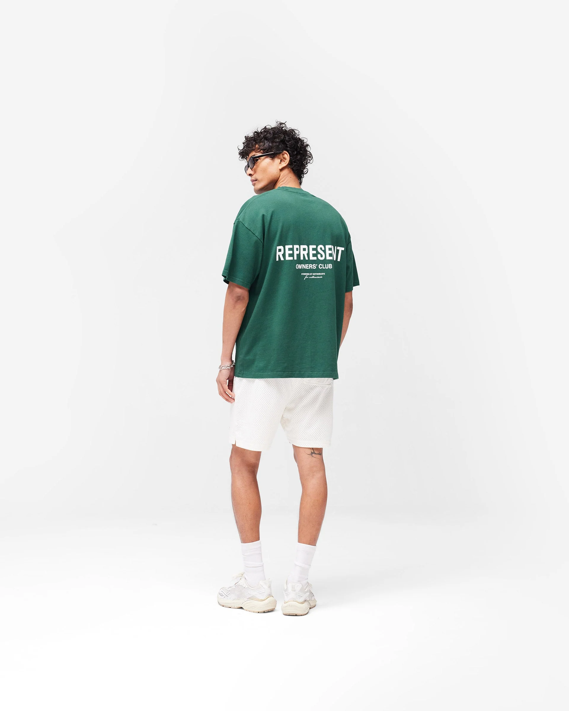 Represent Owners Club Mesh Shorts - Flat White - Image 9