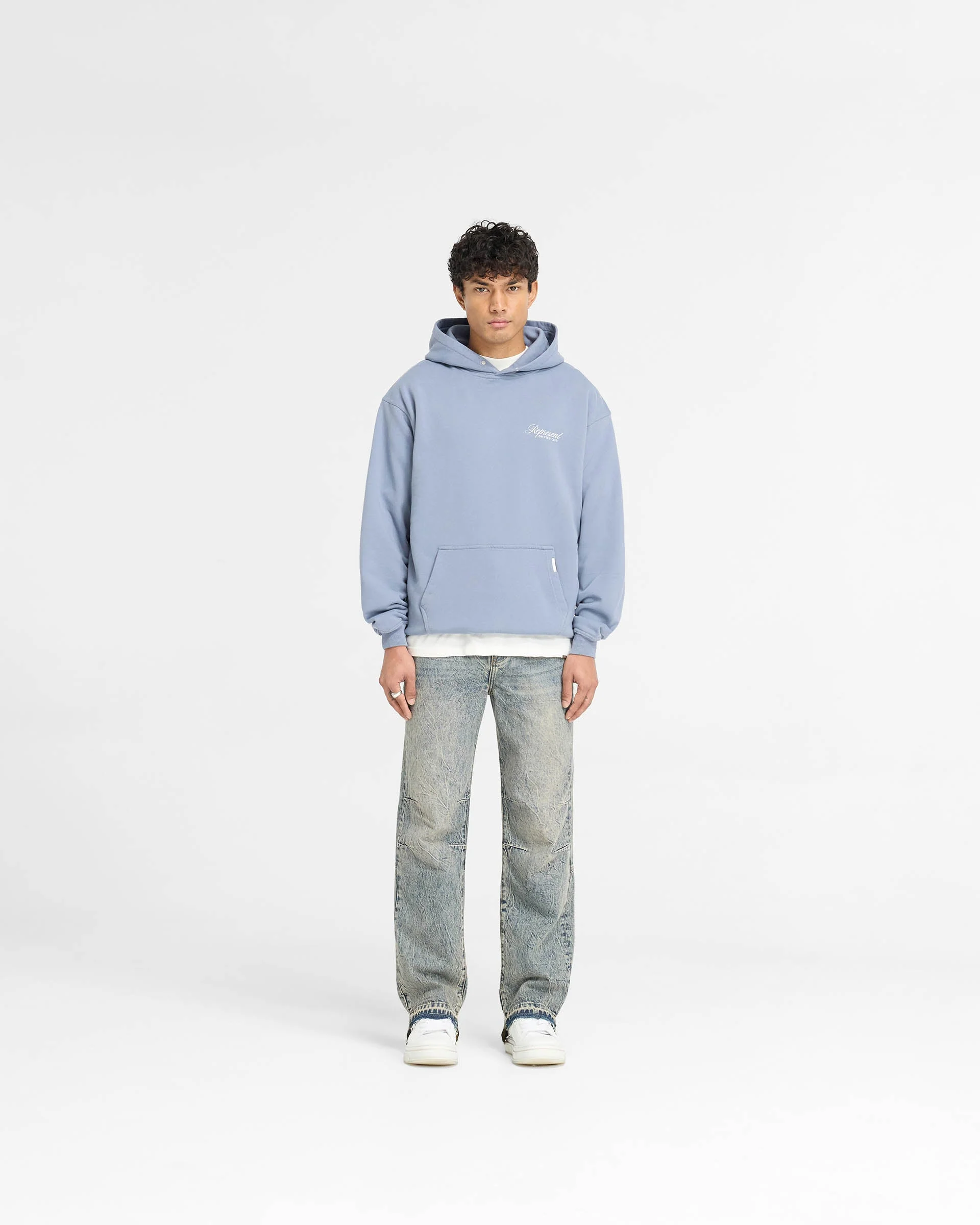 Represent Owners Club Script Hoodie - Dusty Blue - Image 6