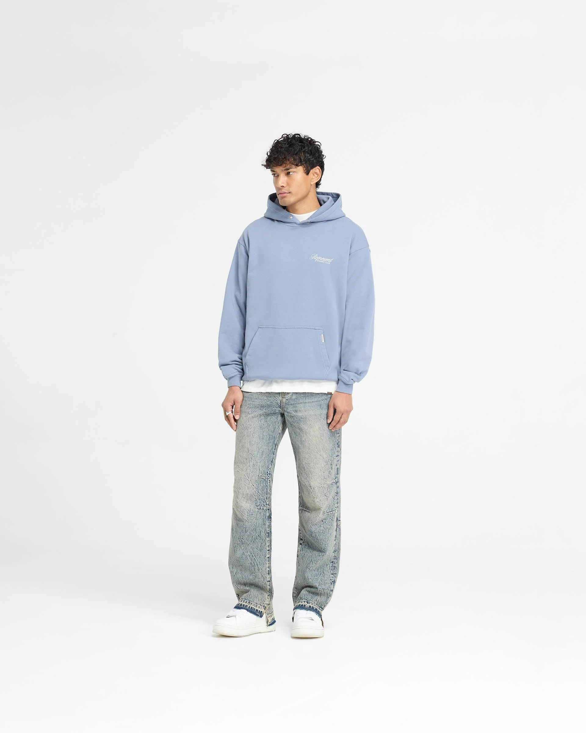 Represent Owners Club Script Hoodie - Dusty Blue - Image 7