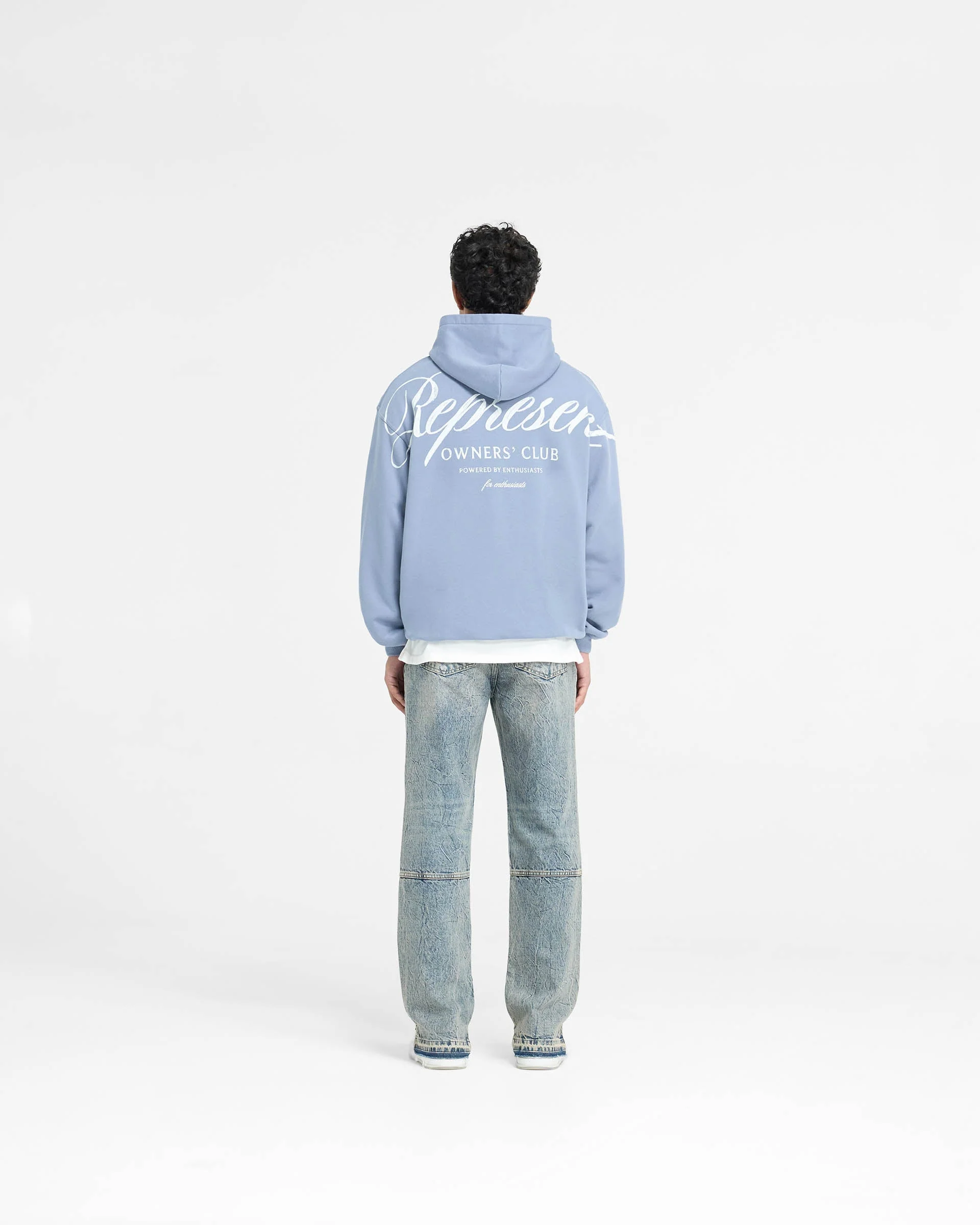Represent Owners Club Script Hoodie - Dusty Blue - Image 8