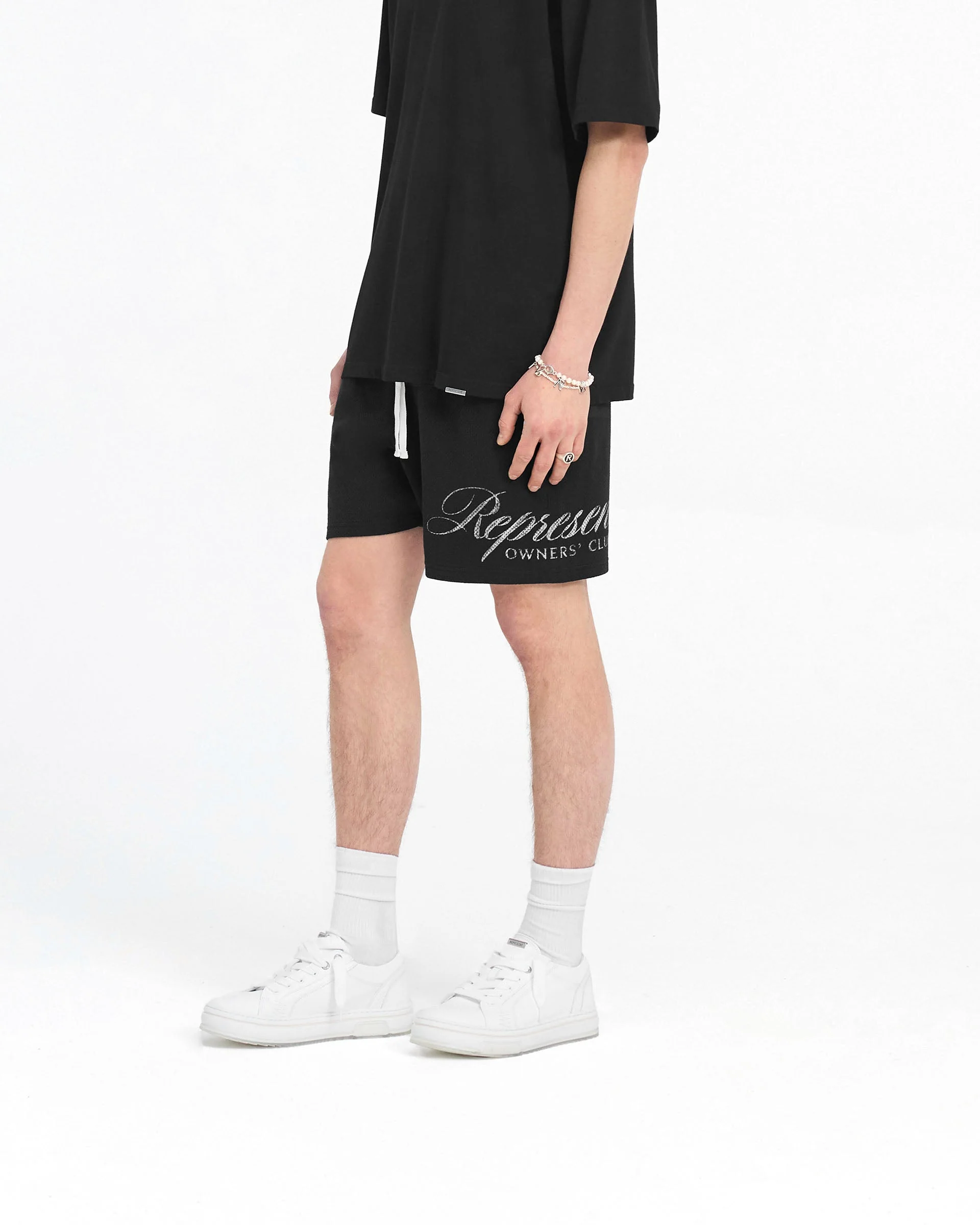 Represent Owners Club Script Mesh Shorts - Black - Image 4