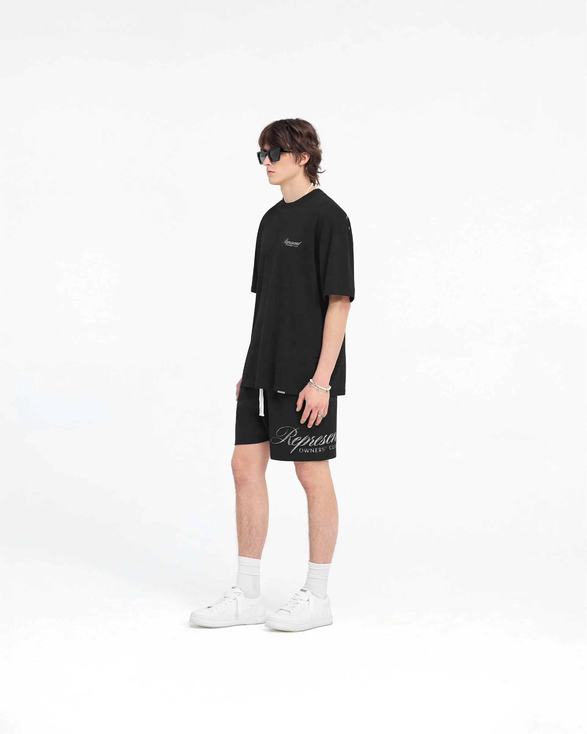 Represent Owners Club Script Mesh Shorts - Black - Image 8