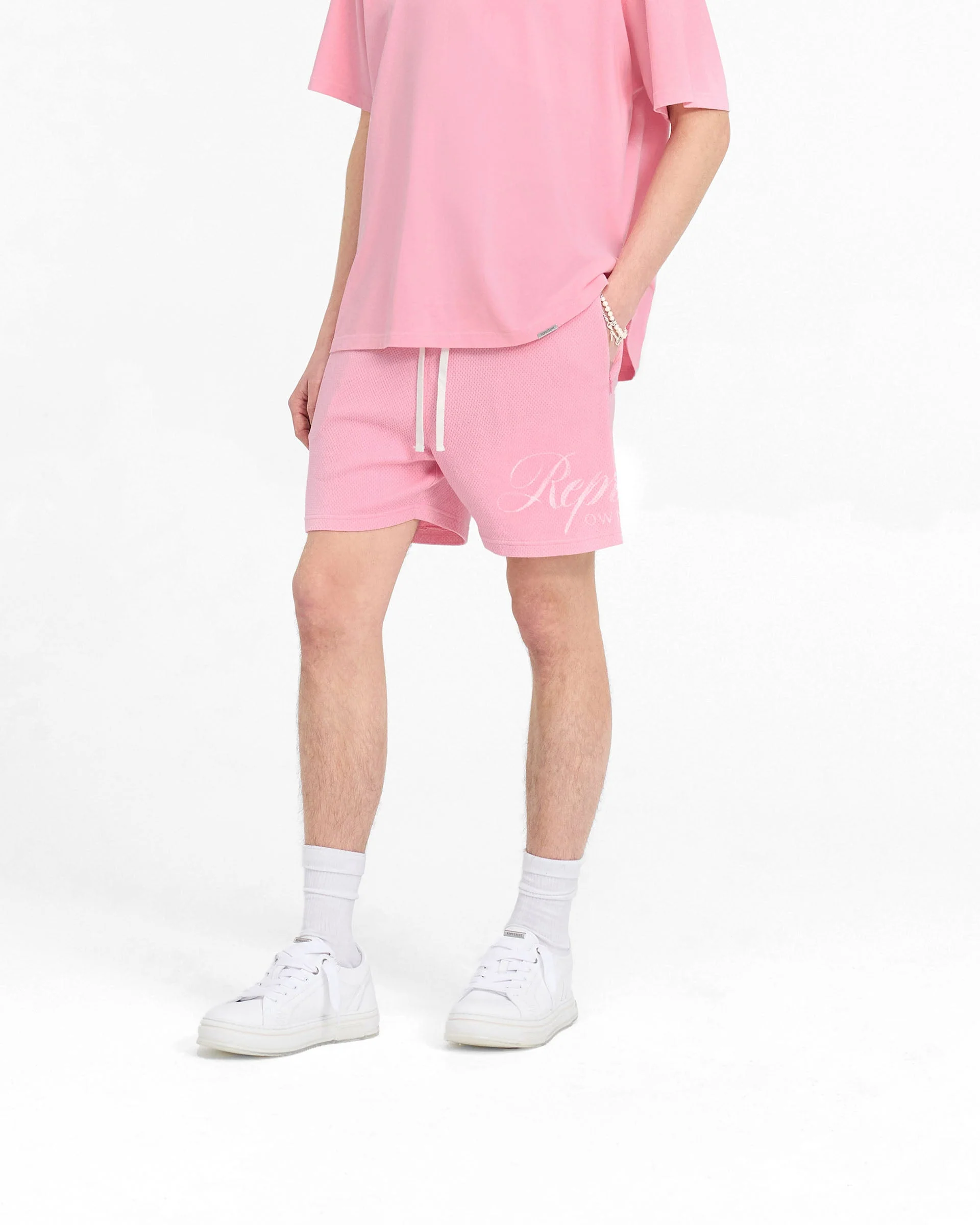 Represent Owners Club Script Mesh Shorts - Pink - Image 4