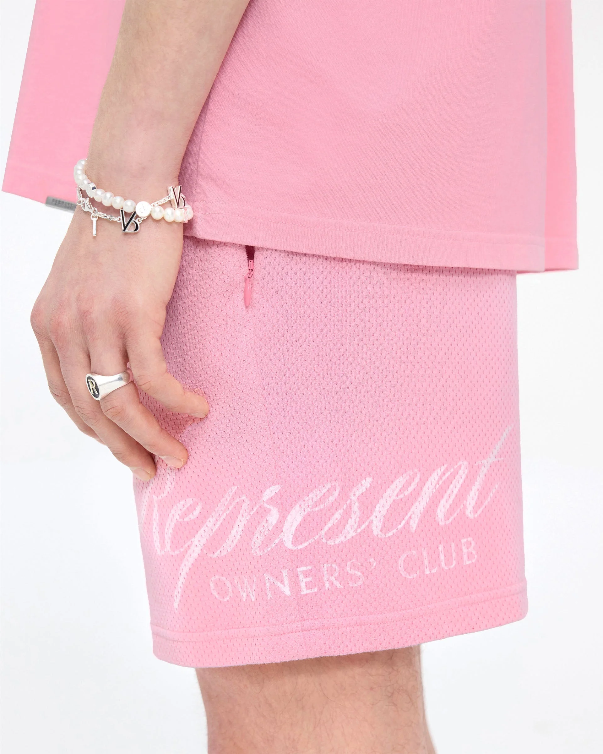 Represent Owners Club Script Mesh Shorts - Pink - Image 6