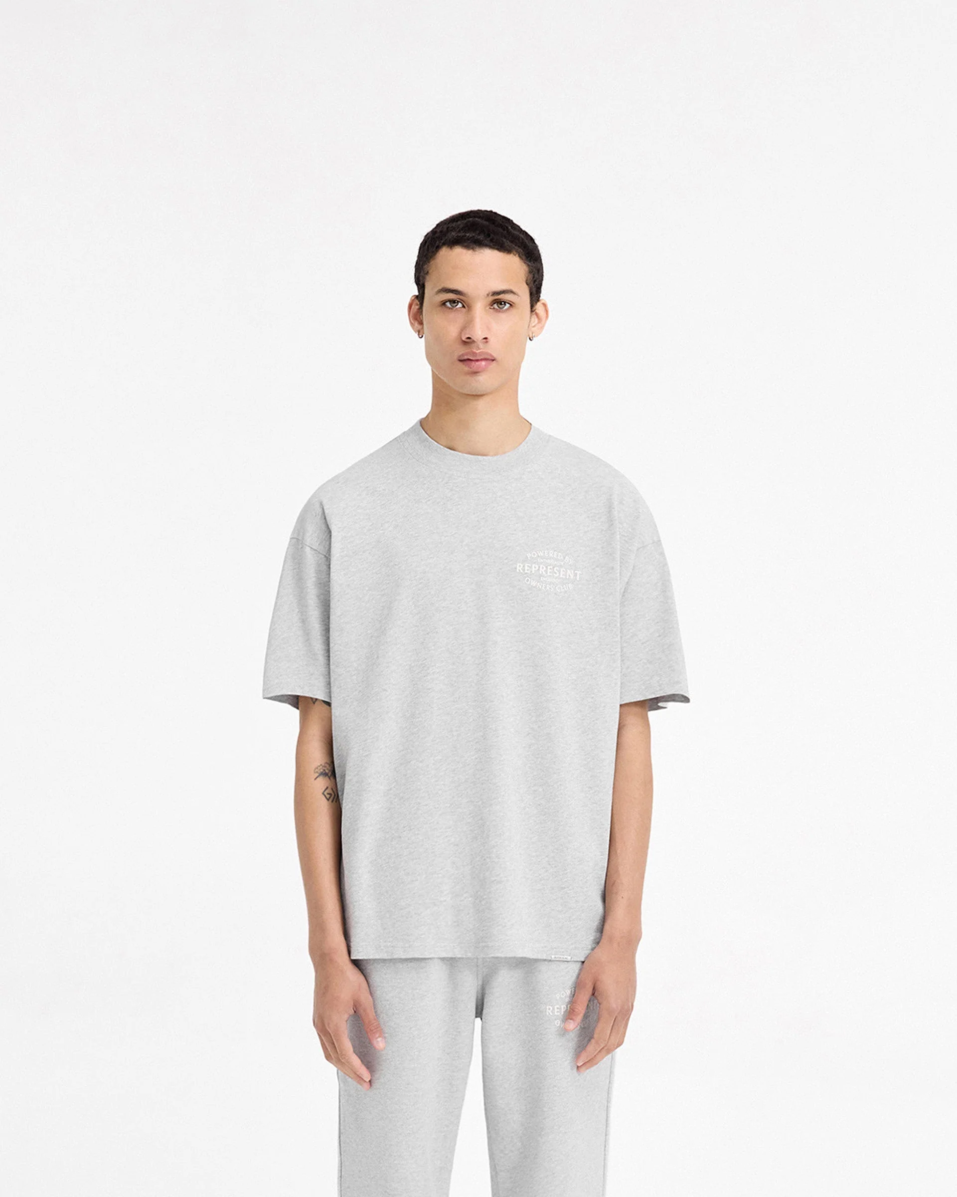 Represent Owners Club Stamp T-Shirt - Ash Grey - Image 3