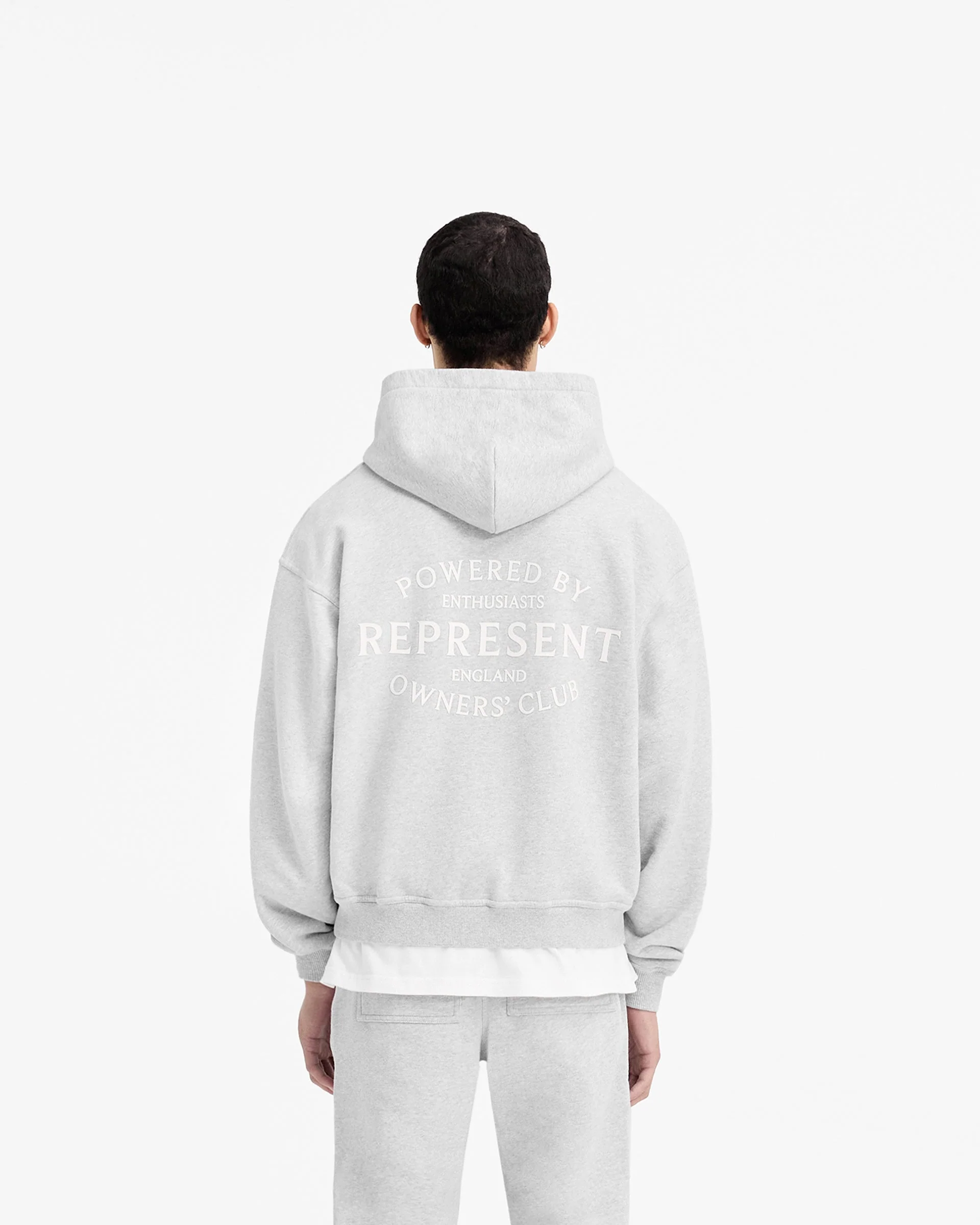 Represent Owners Club Stamp Zip Up Hoodie - Ash Grey - Image 5
