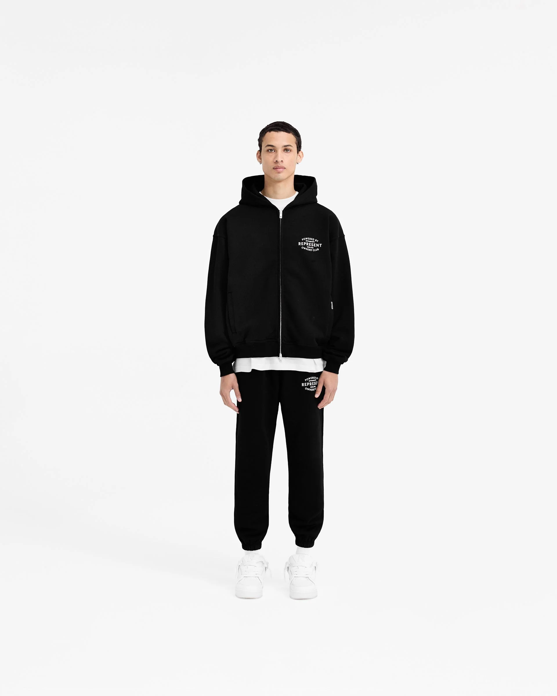 Represent Owners Club Stamp Zip Up Hoodie - Jet Black - Image 6