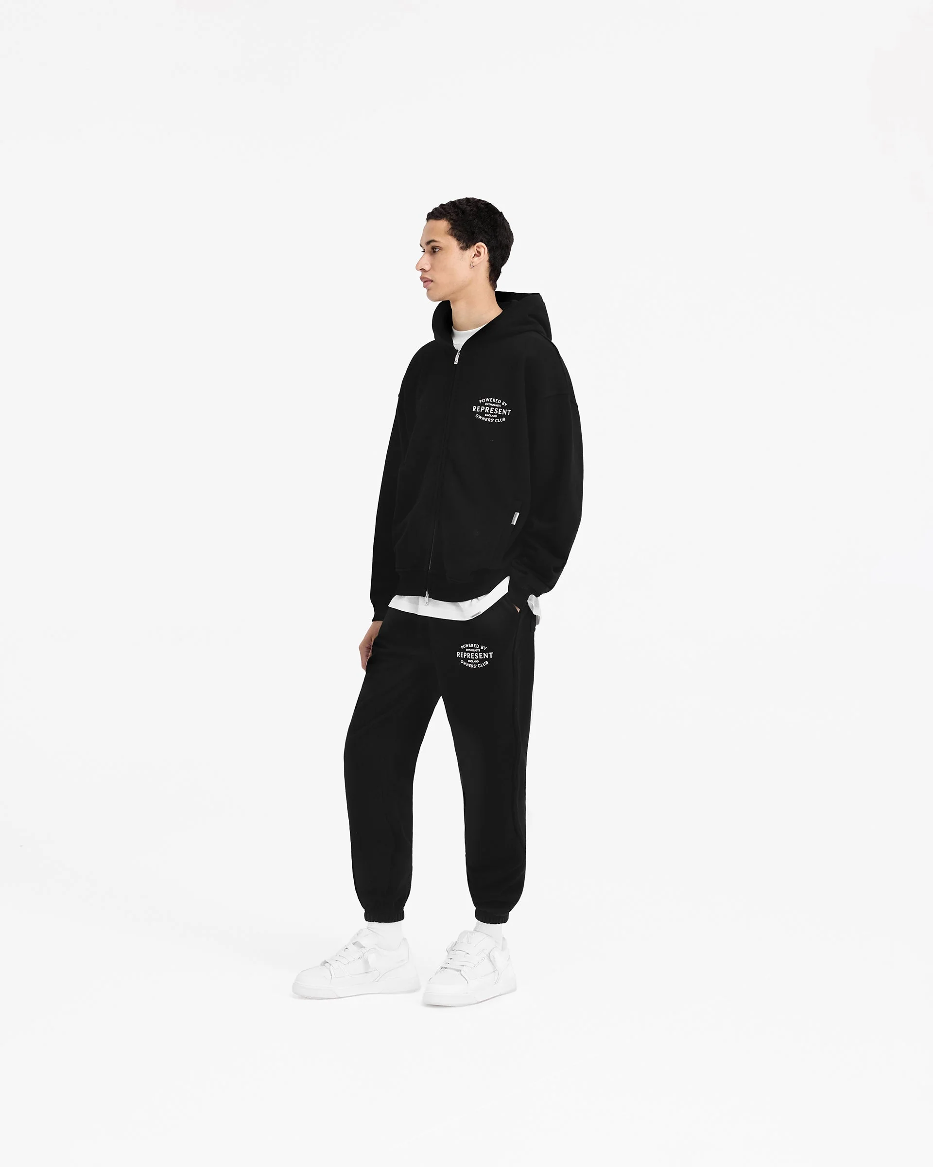Represent Owners Club Stamp Zip Up Hoodie - Jet Black - Image 7