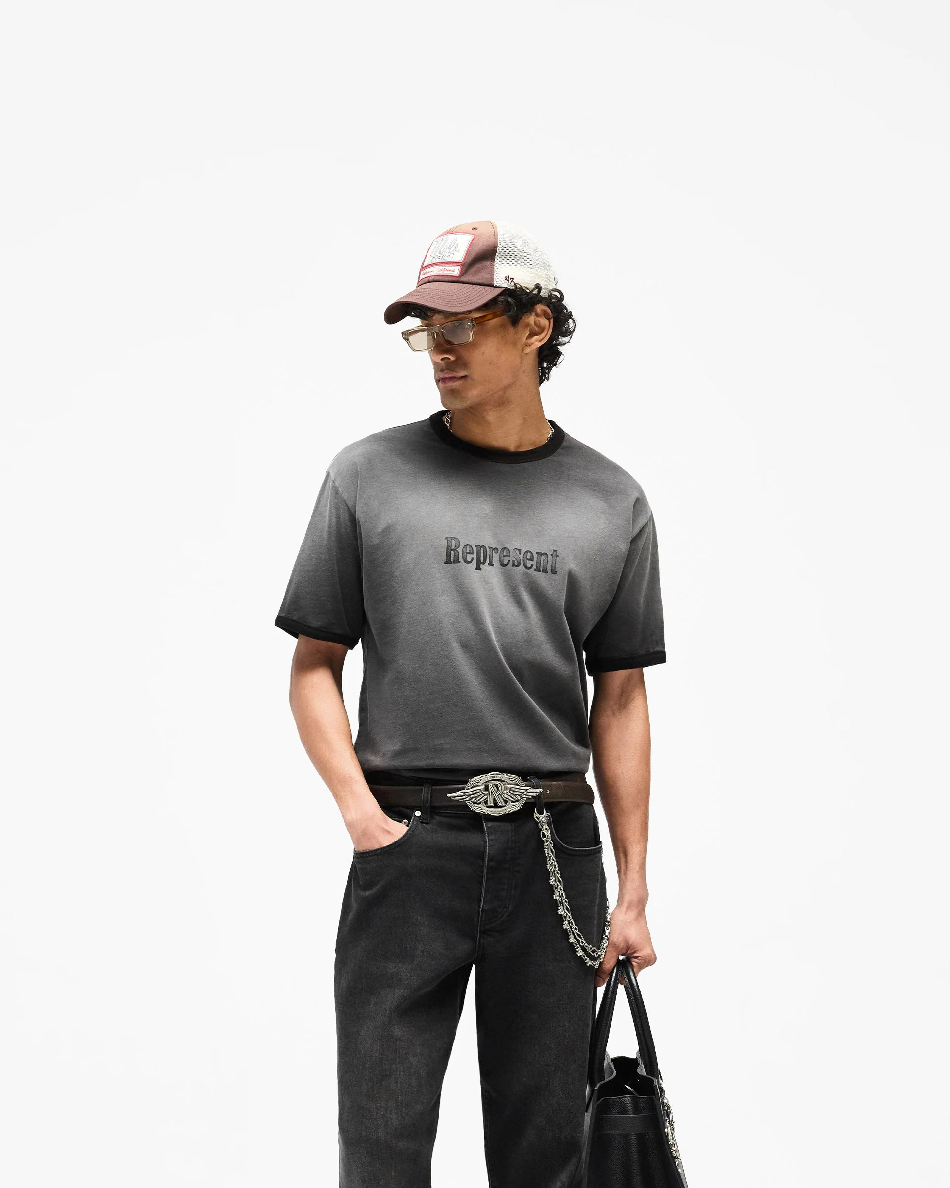 Represent Ringer T-Shirt - Stained Black - Image 3