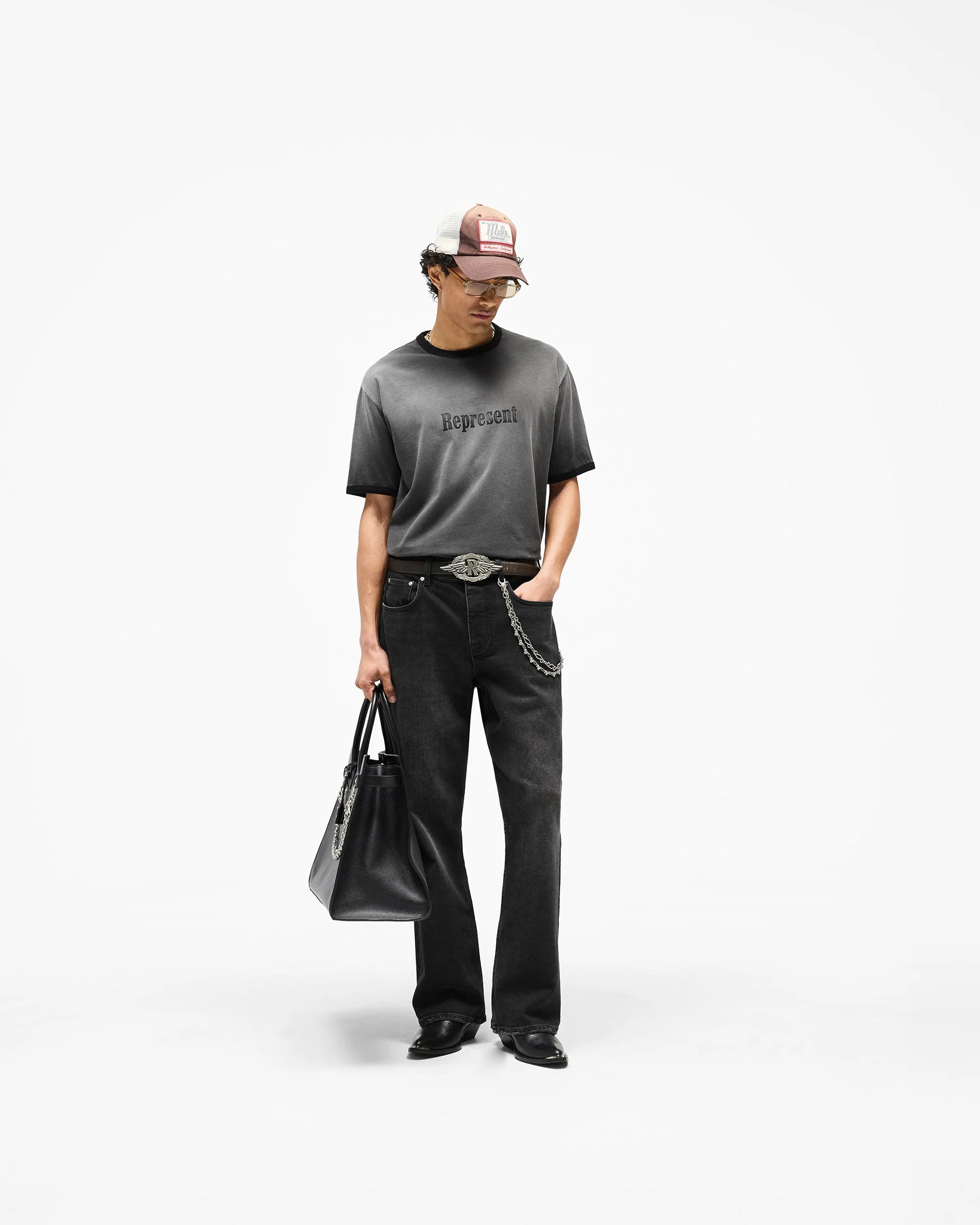 Represent Ringer T-Shirt - Stained Black - Image 7