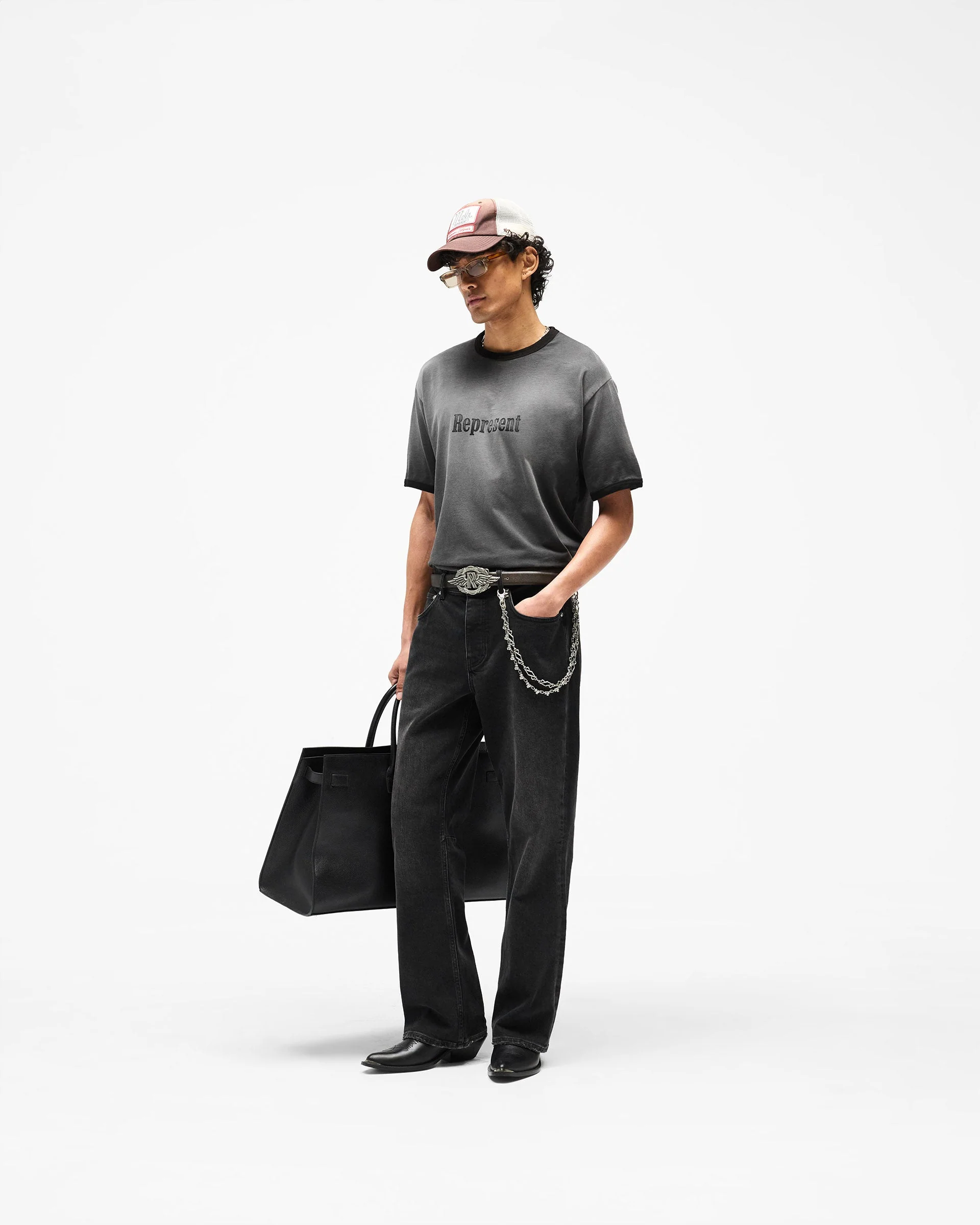 Represent Ringer T-Shirt - Stained Black - Image 8