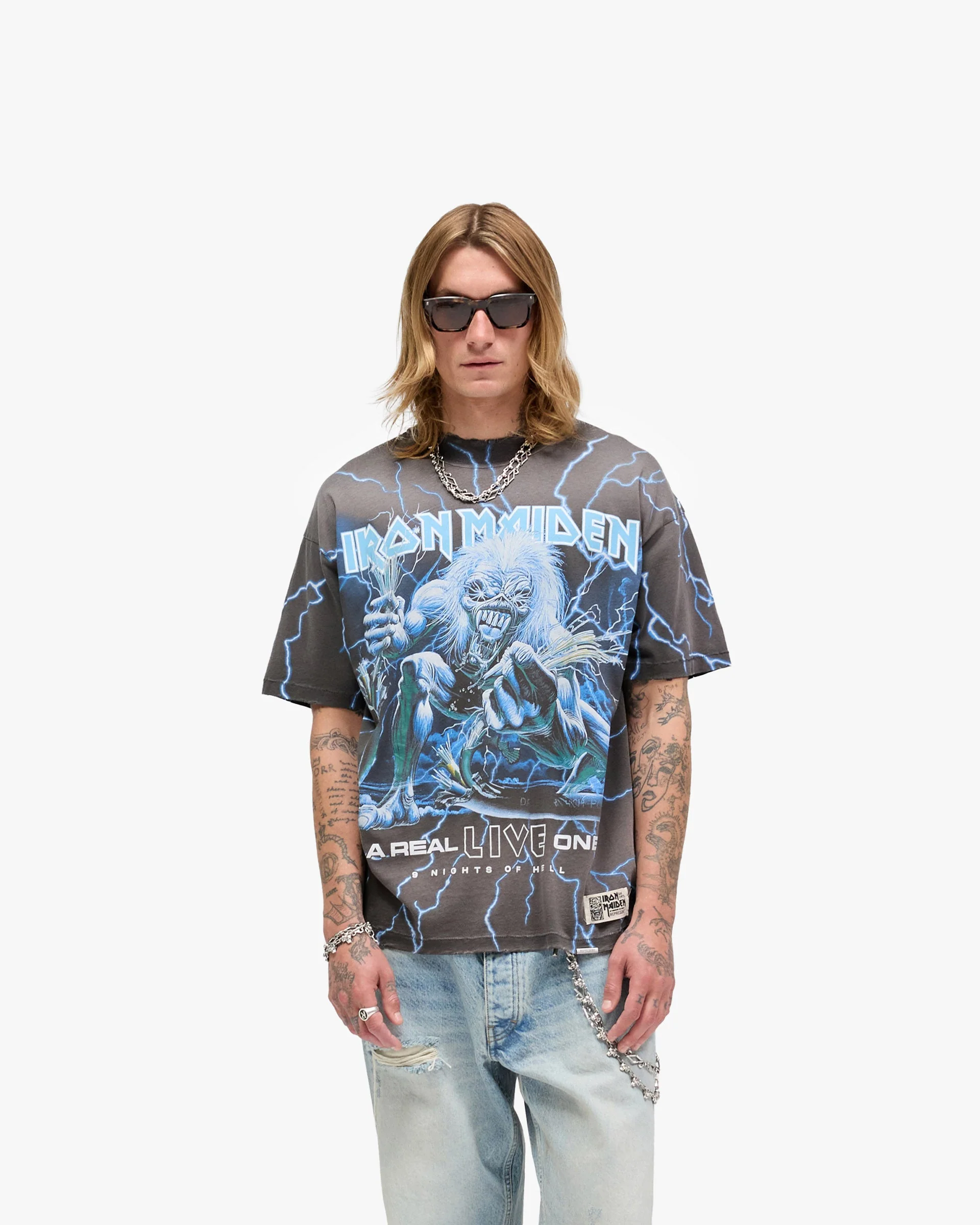 Represent X Iron Maiden A Real Live One T-Shirt - Stained Brown - Image 3