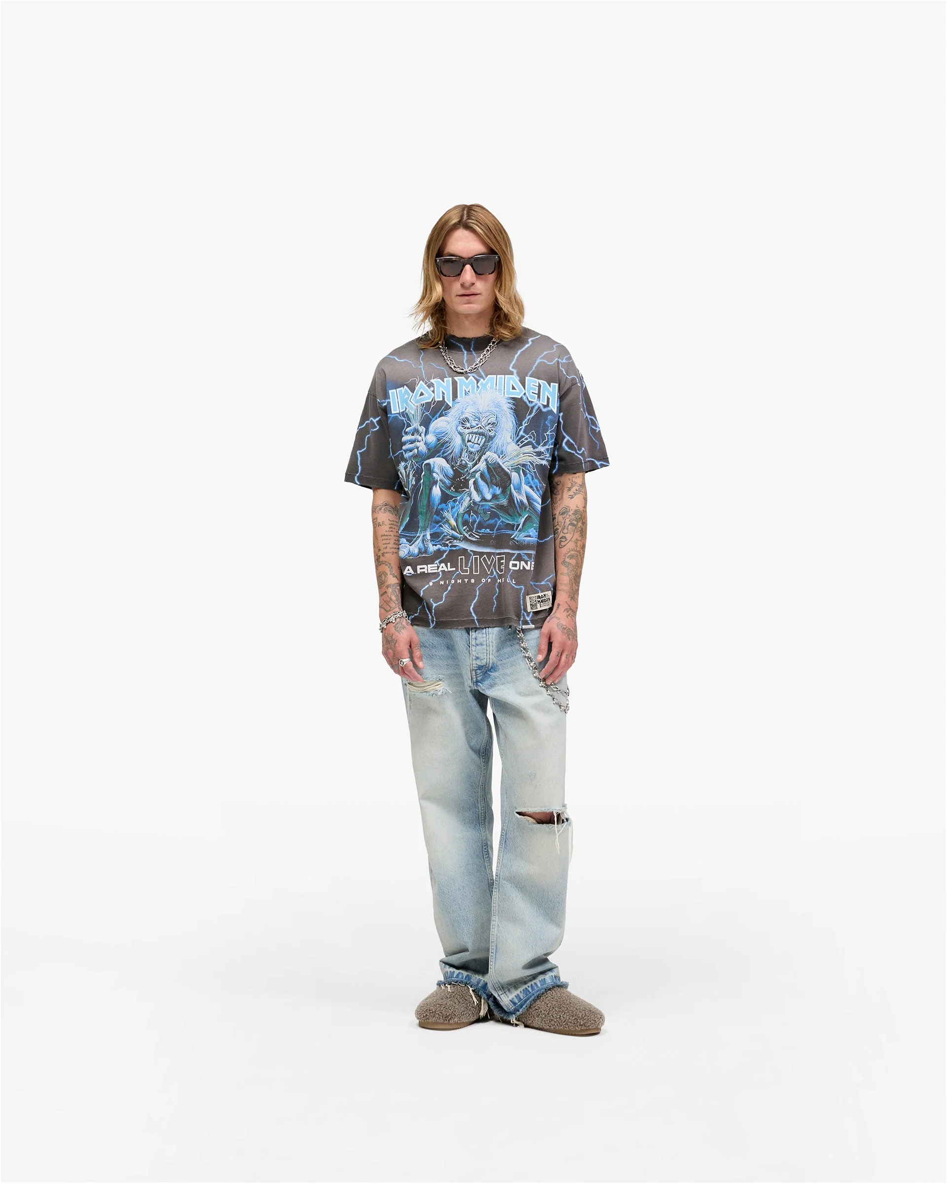 Represent X Iron Maiden A Real Live One T-Shirt - Stained Brown - Image 6