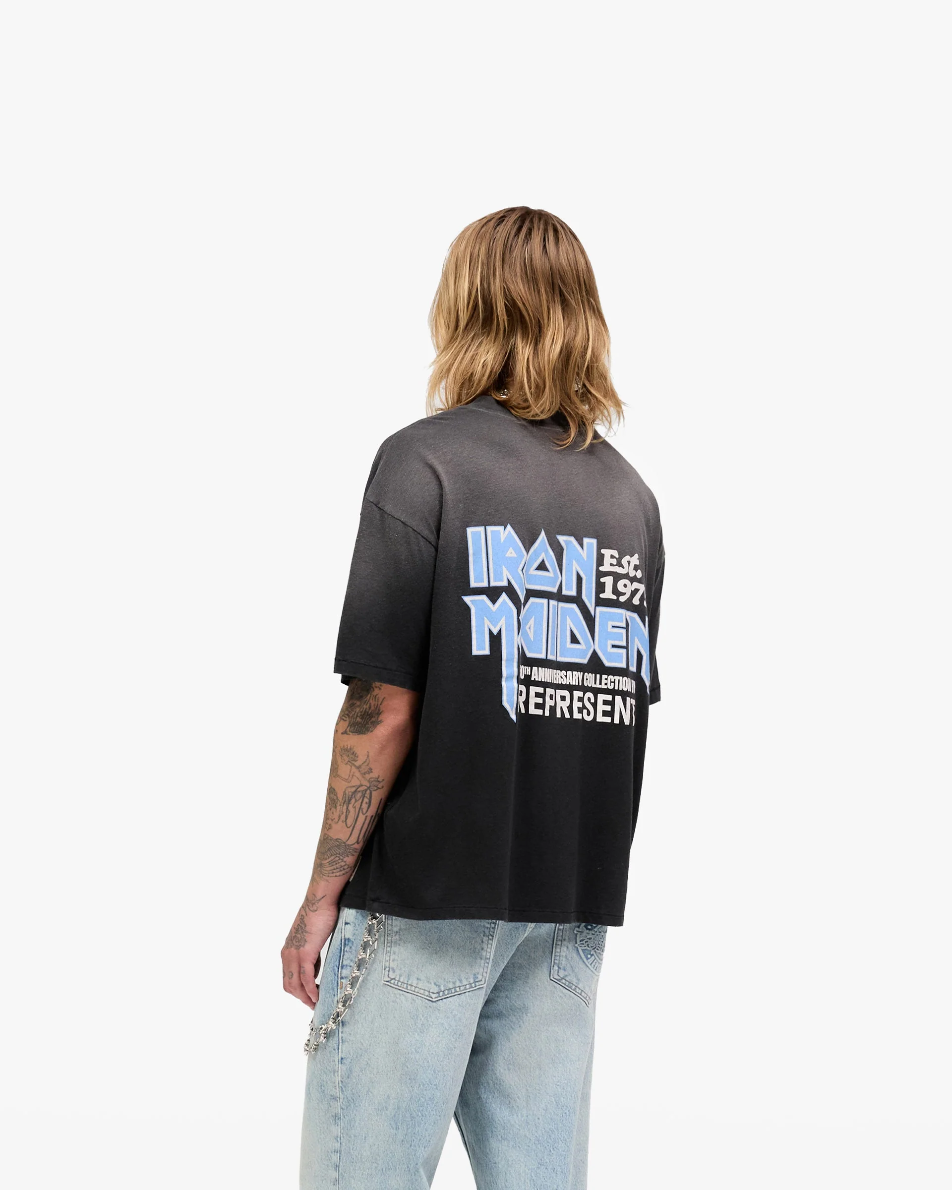 Represent X Iron Maiden Anniversary T-Shirt - Stained Black - Image 5