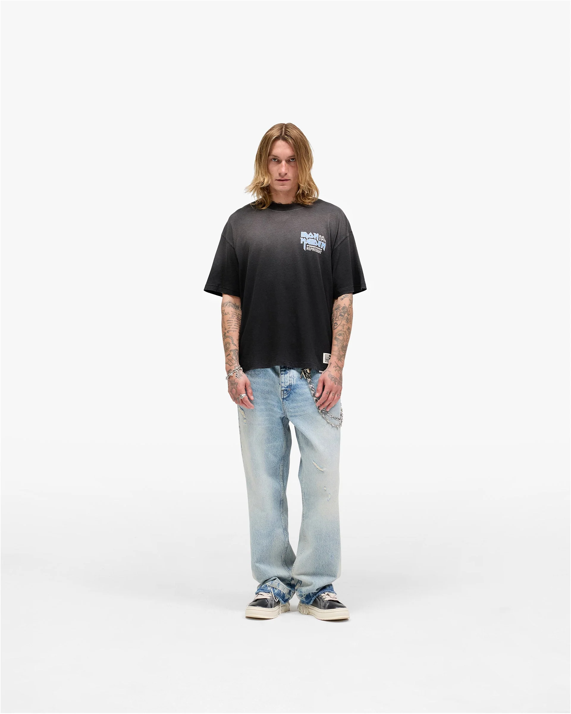 Represent X Iron Maiden Anniversary T-Shirt - Stained Black - Image 6