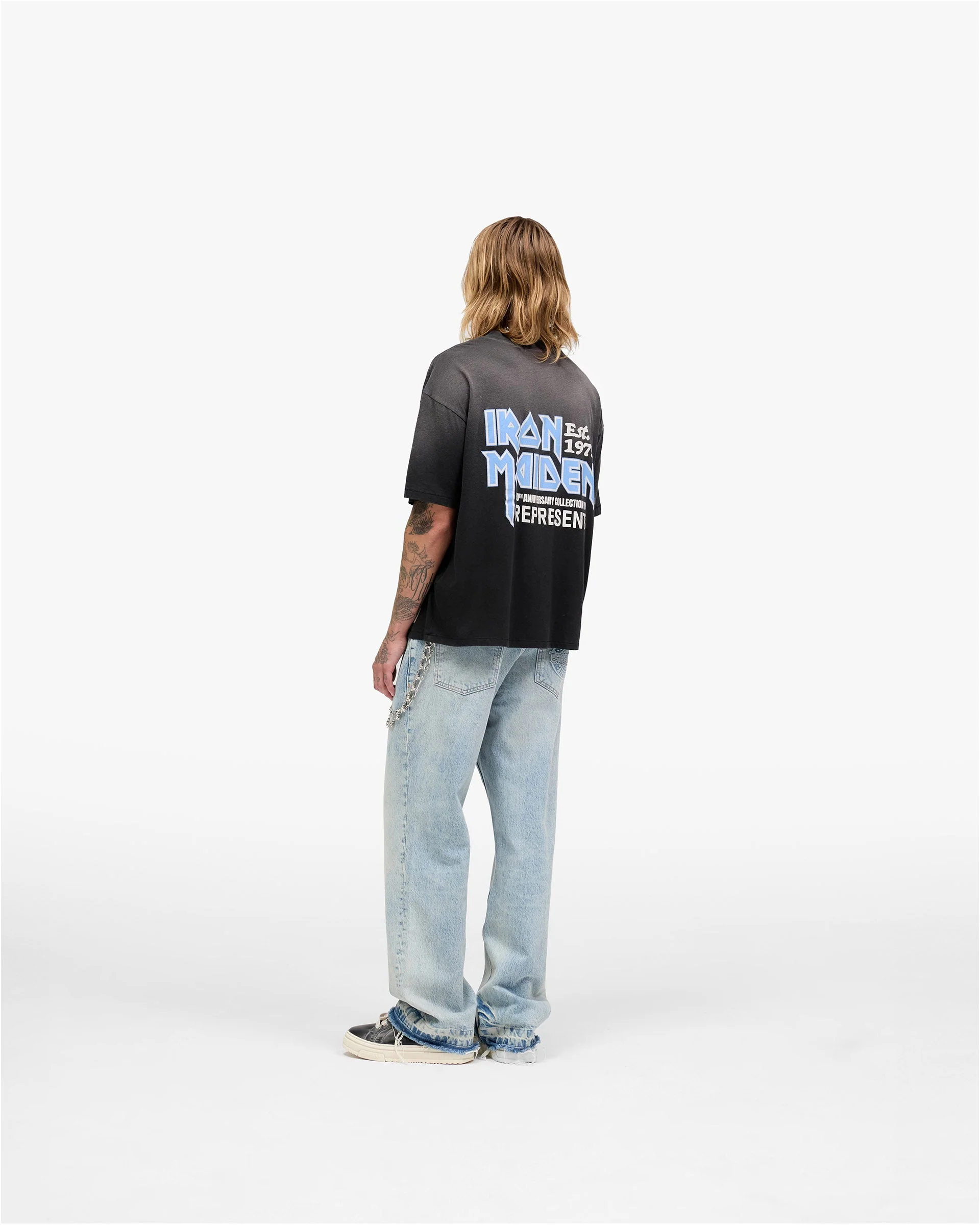 Represent X Iron Maiden Anniversary T-Shirt - Stained Black - Image 8