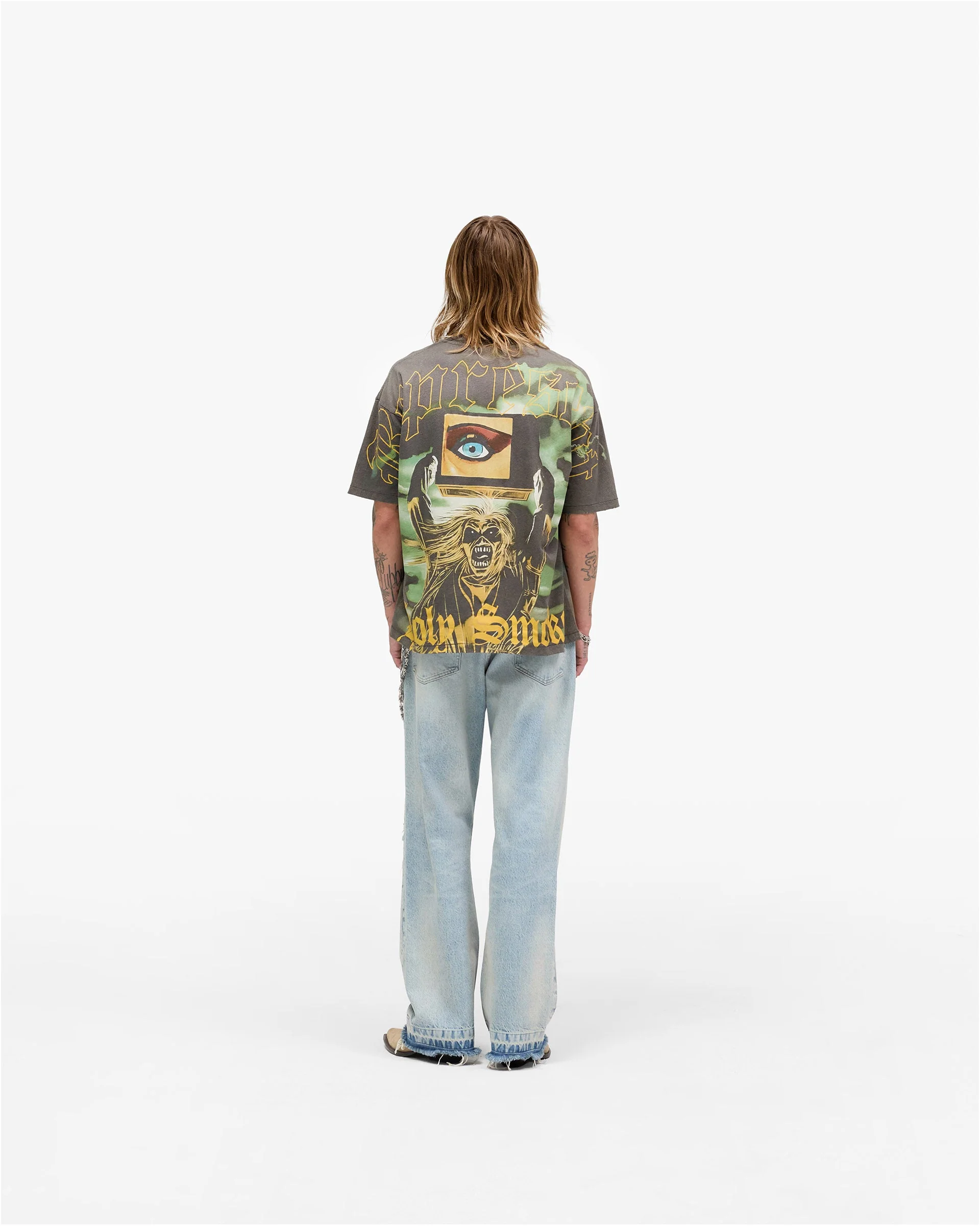 Represent X Iron Maiden Holy Smoke T-Shirt - Sunfade Grey - Image 7