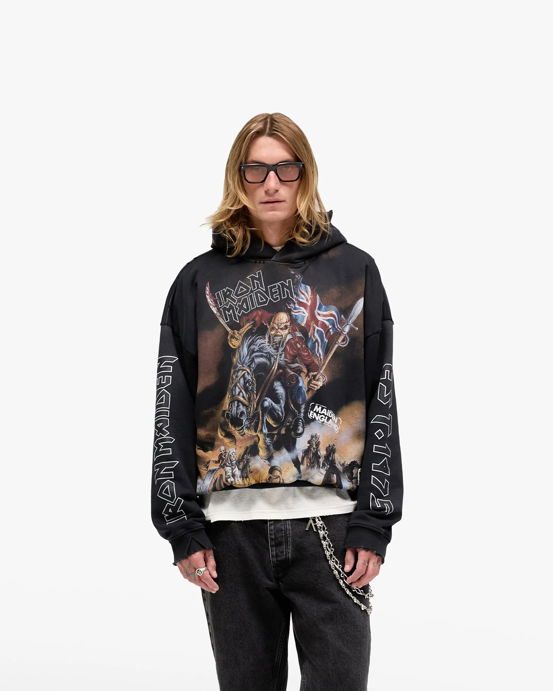 Represent X Iron Maiden Steed Hoodie - Stained Black - Image 3