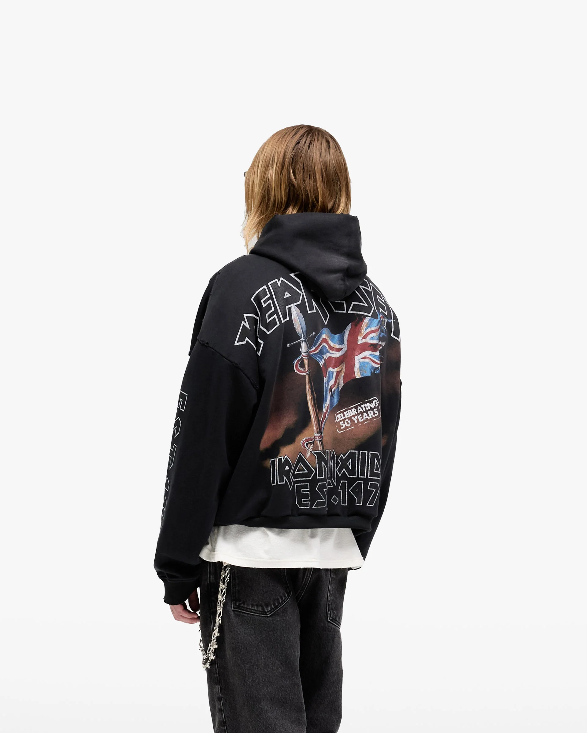 Represent X Iron Maiden Steed Hoodie - Stained Black - Image 5